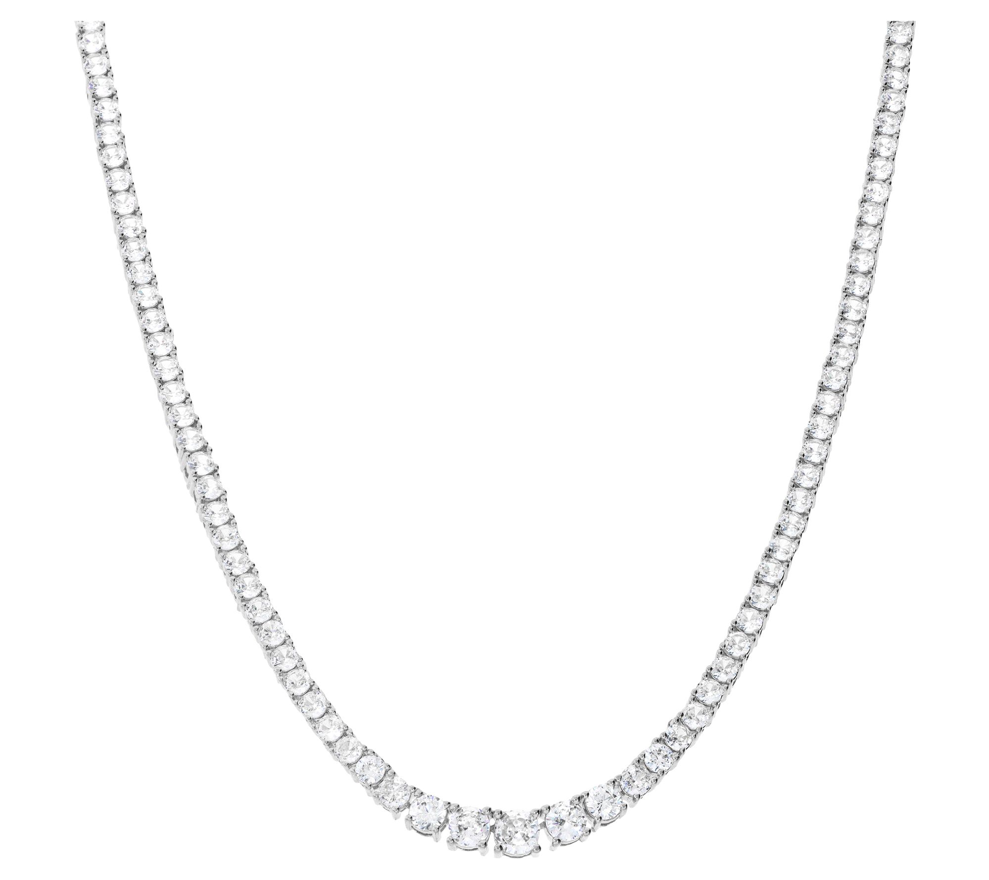 Diamonique x Bronzo Italia 16-1/2" Graduated Tennis Necklace