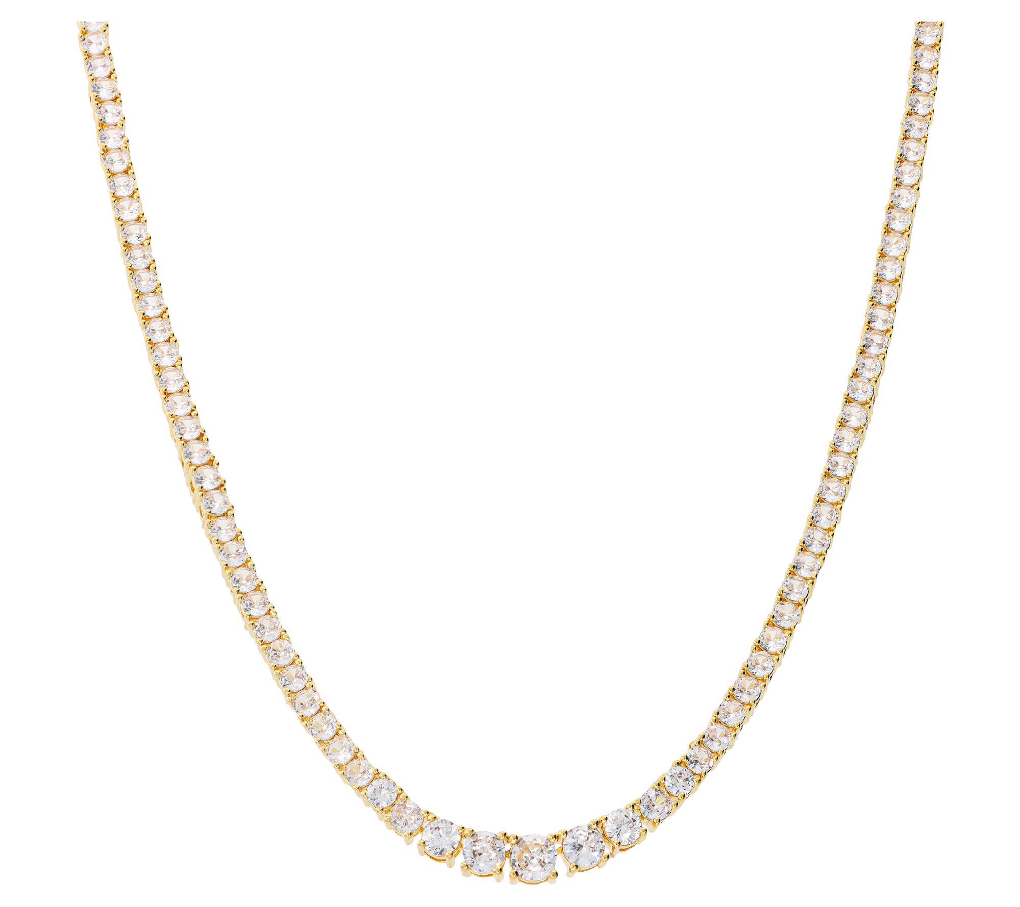 Diamonique x Bronzo Italia 16-1/2" Graduated Tennis Necklace