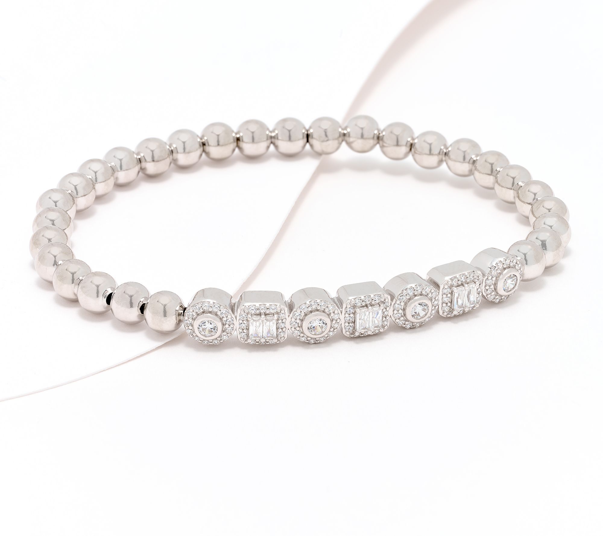 Diamonique x Kathy Levine All Star Stretch Bracelet, Sterl
