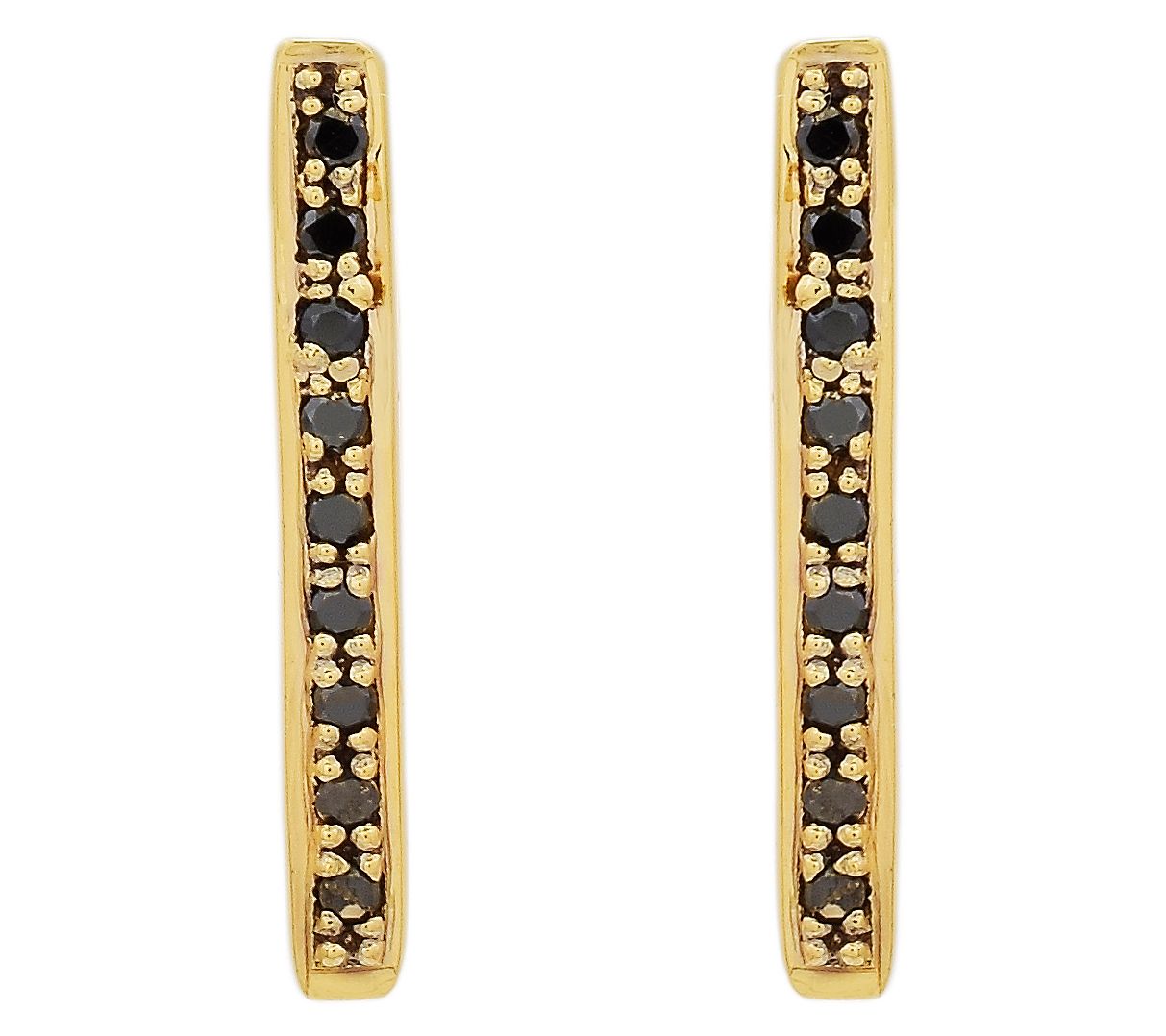 Affinity Diamonds Black Diamond Earrings, 14K Gold Plated