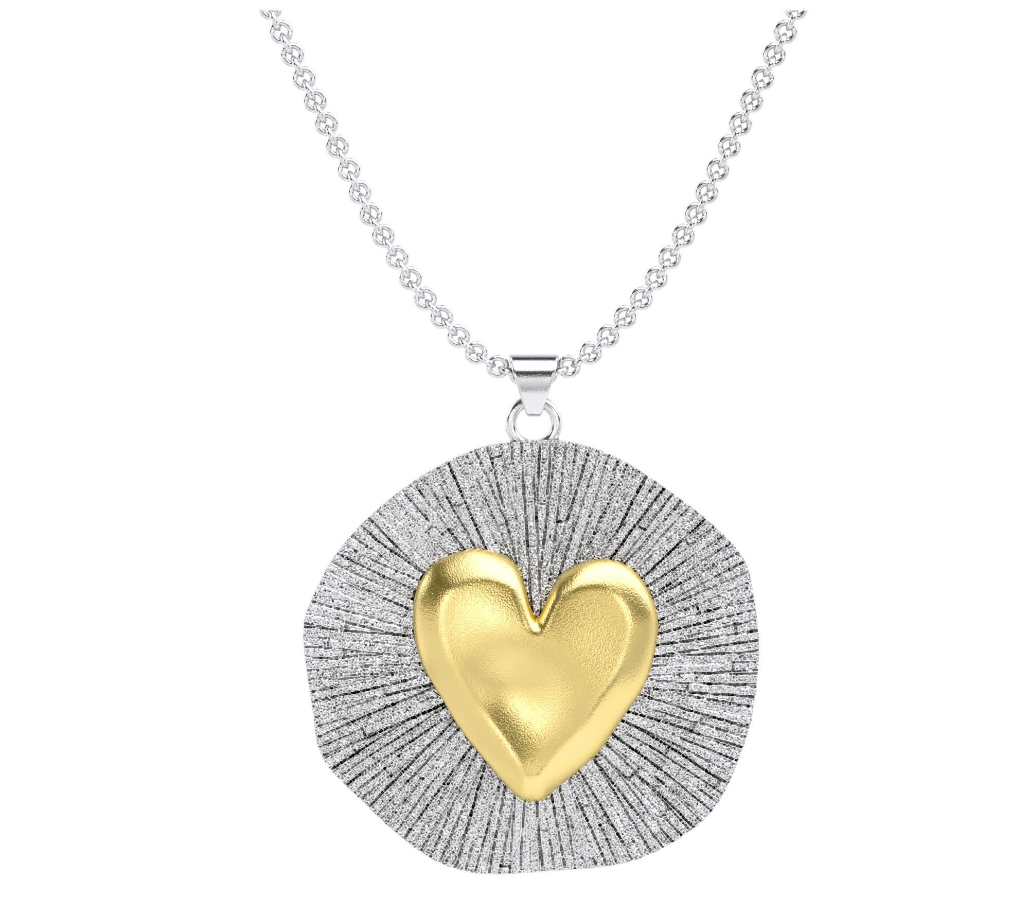 Or Paz Sterling Silver Textured Heart Pendant w/ Box Chain