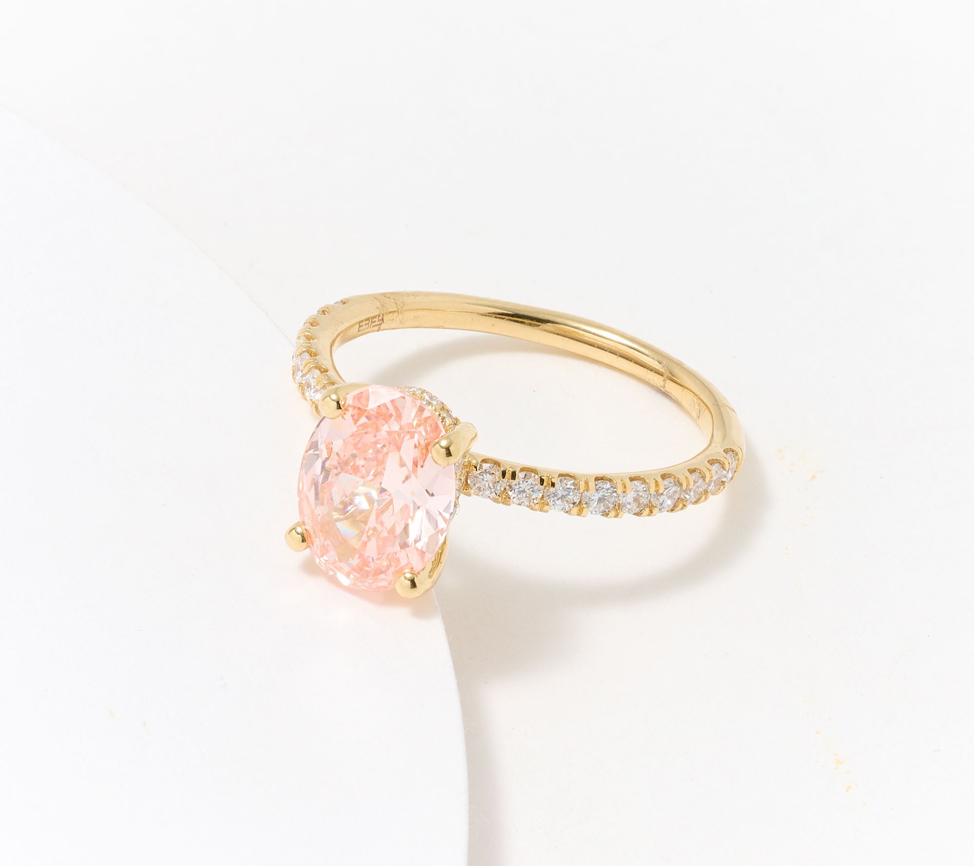 Effy Lab Grown Diamond 2cttw. Pink Diamond Oval Ring, 14K Gold