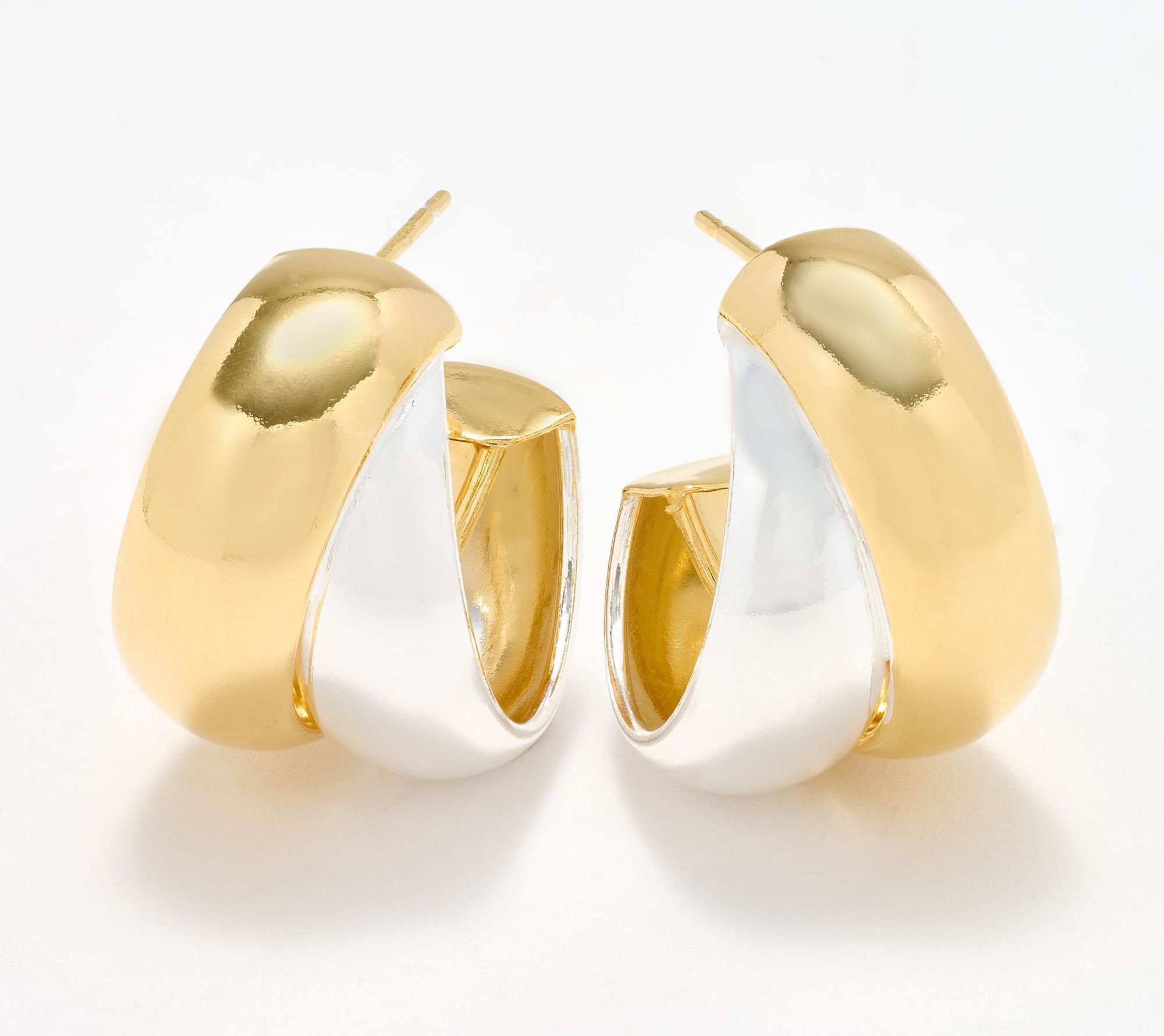 "As Is" UltraFine 950 Silver Double Nested 7/8" Hoop Earrings