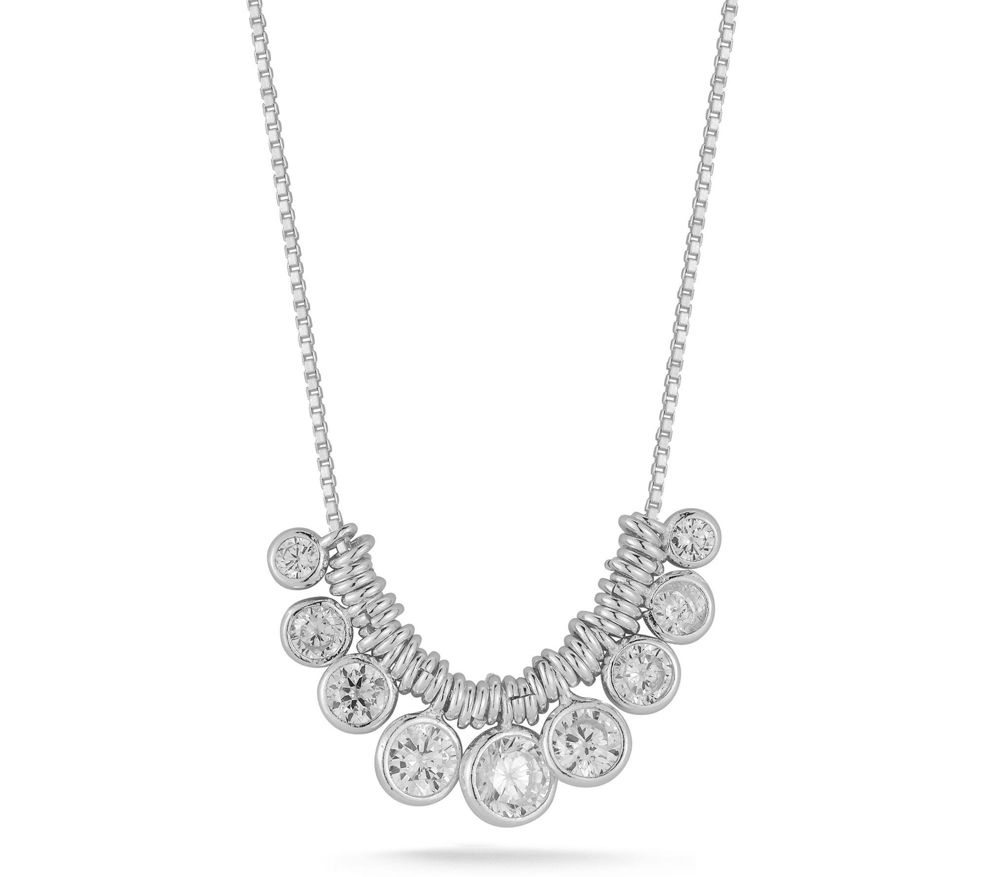 Sterlina Silver Multi-Ring Charm Necklace, Sterling