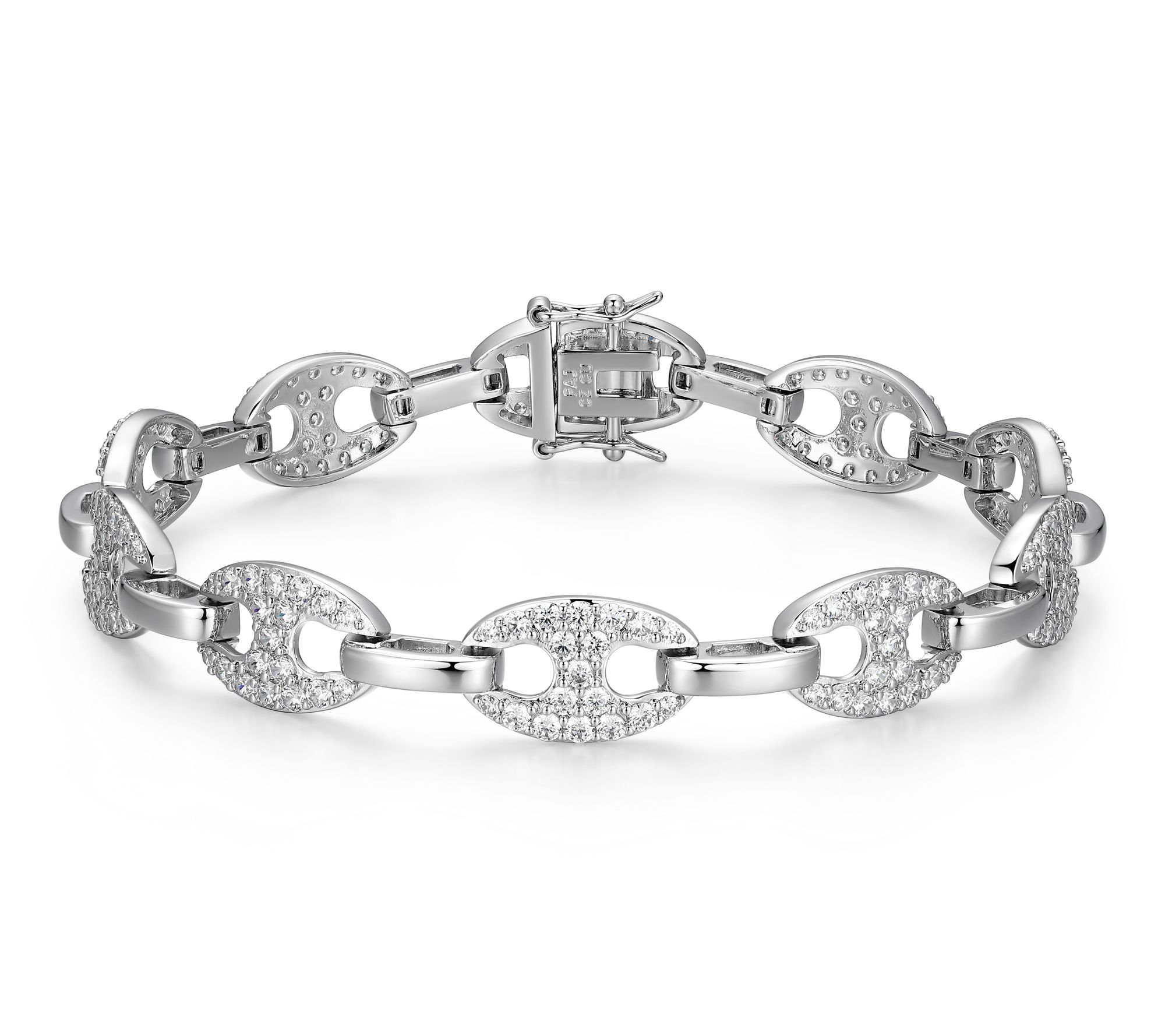Moissanite 5.10 cttw Mariner Link Bracelet, Sterling Silver