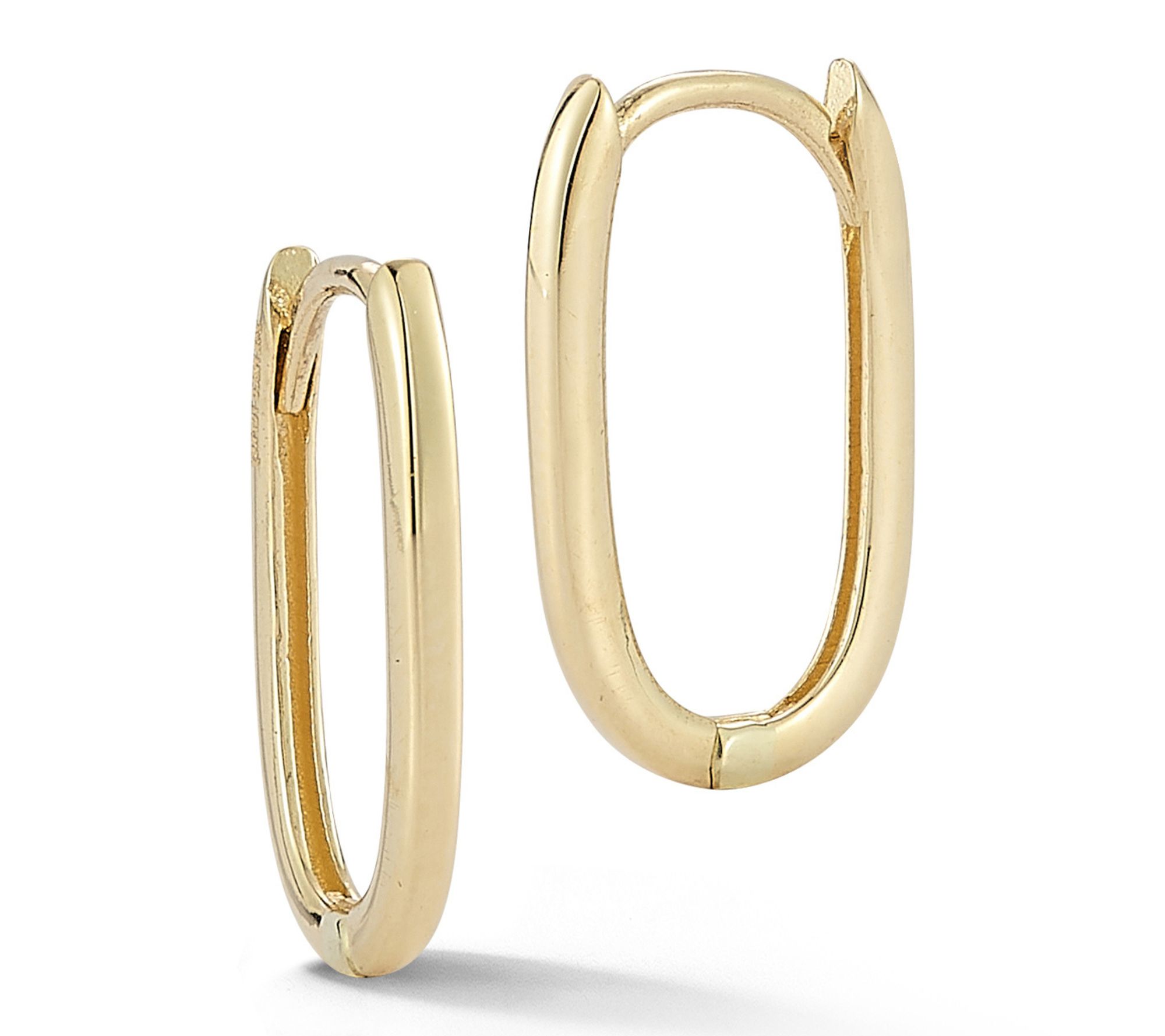 Luminosa Gold 1/2" Thin Oval Hoop Earrings, 14K