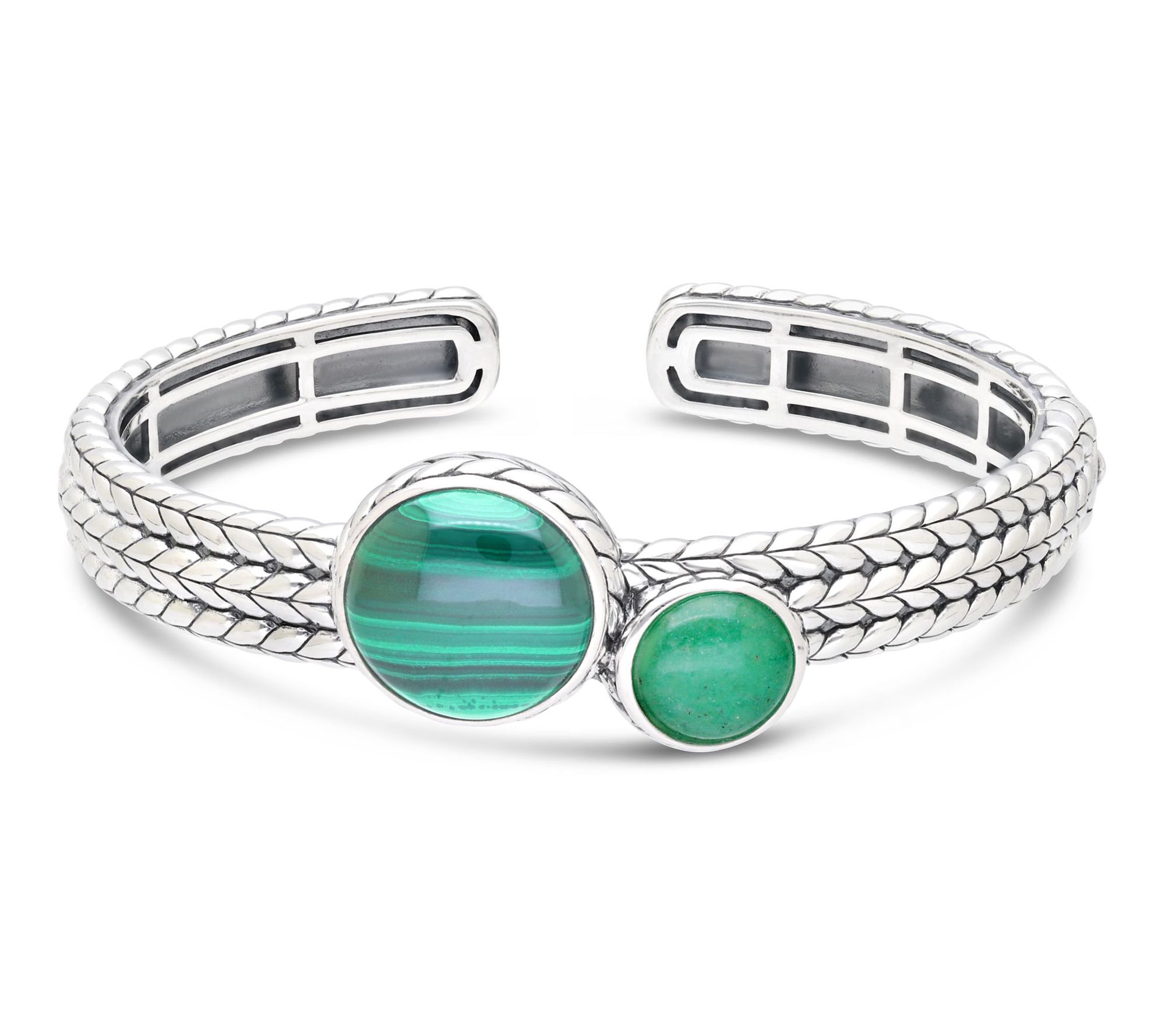 Tiffany Kay Studio Sterling Malachite & Aventurine Cuff