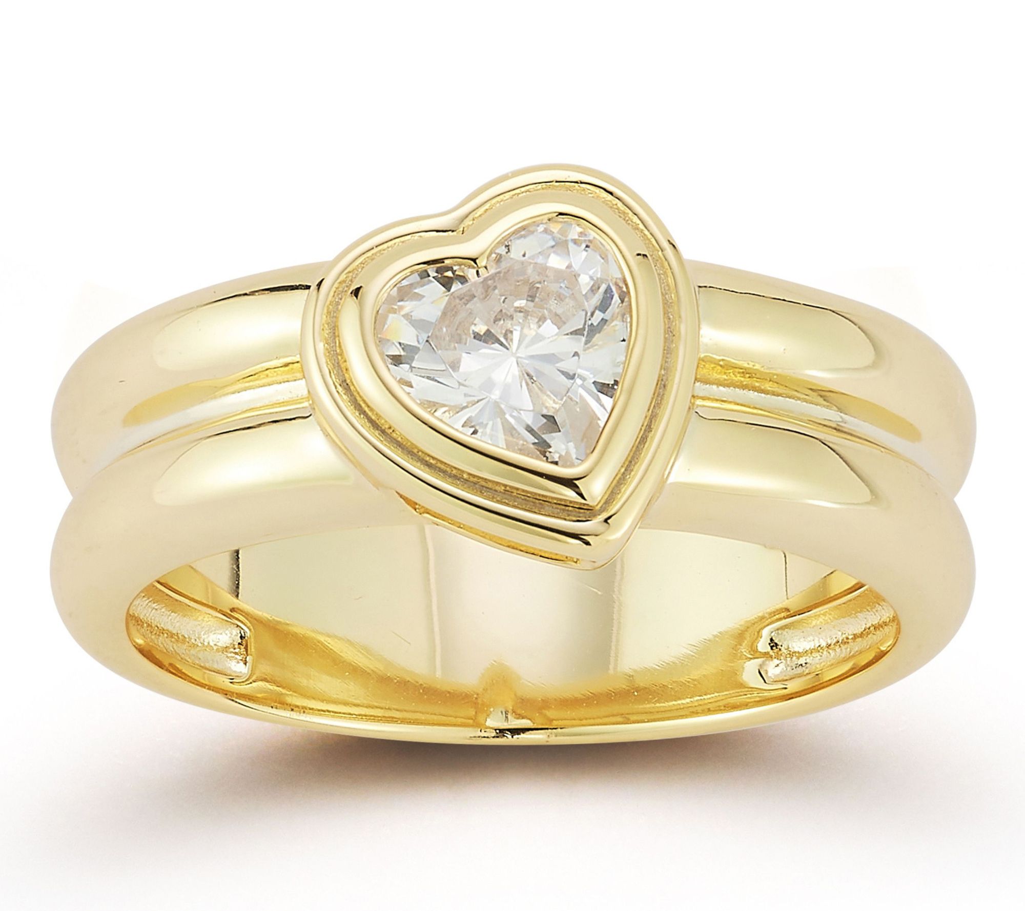 Sterlina Silver Heart Ribbed Band Ring, Sterling