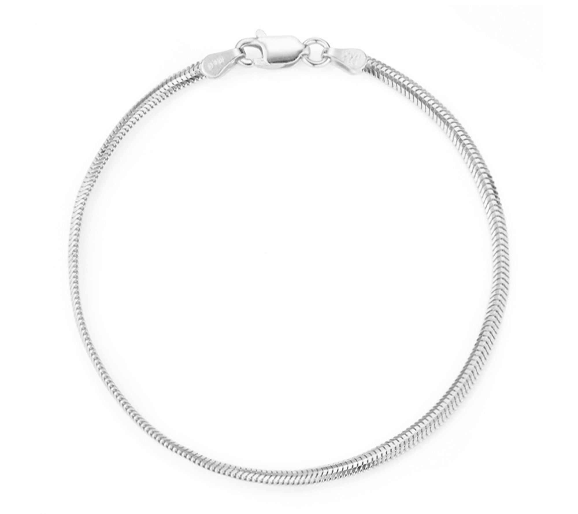 Italian Silver 7" Snake Chain Bracelet, Sterling