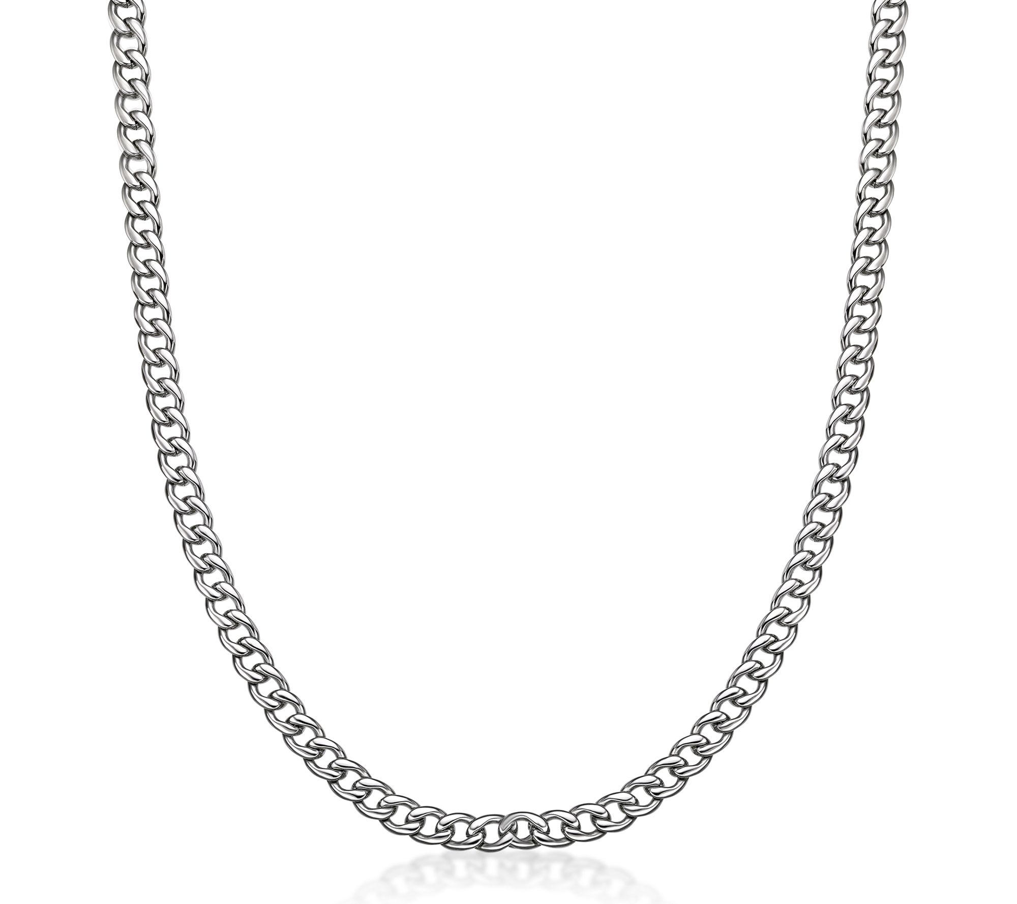 LYNX Men's Stainless Steel 24" Curb Chain Necklace