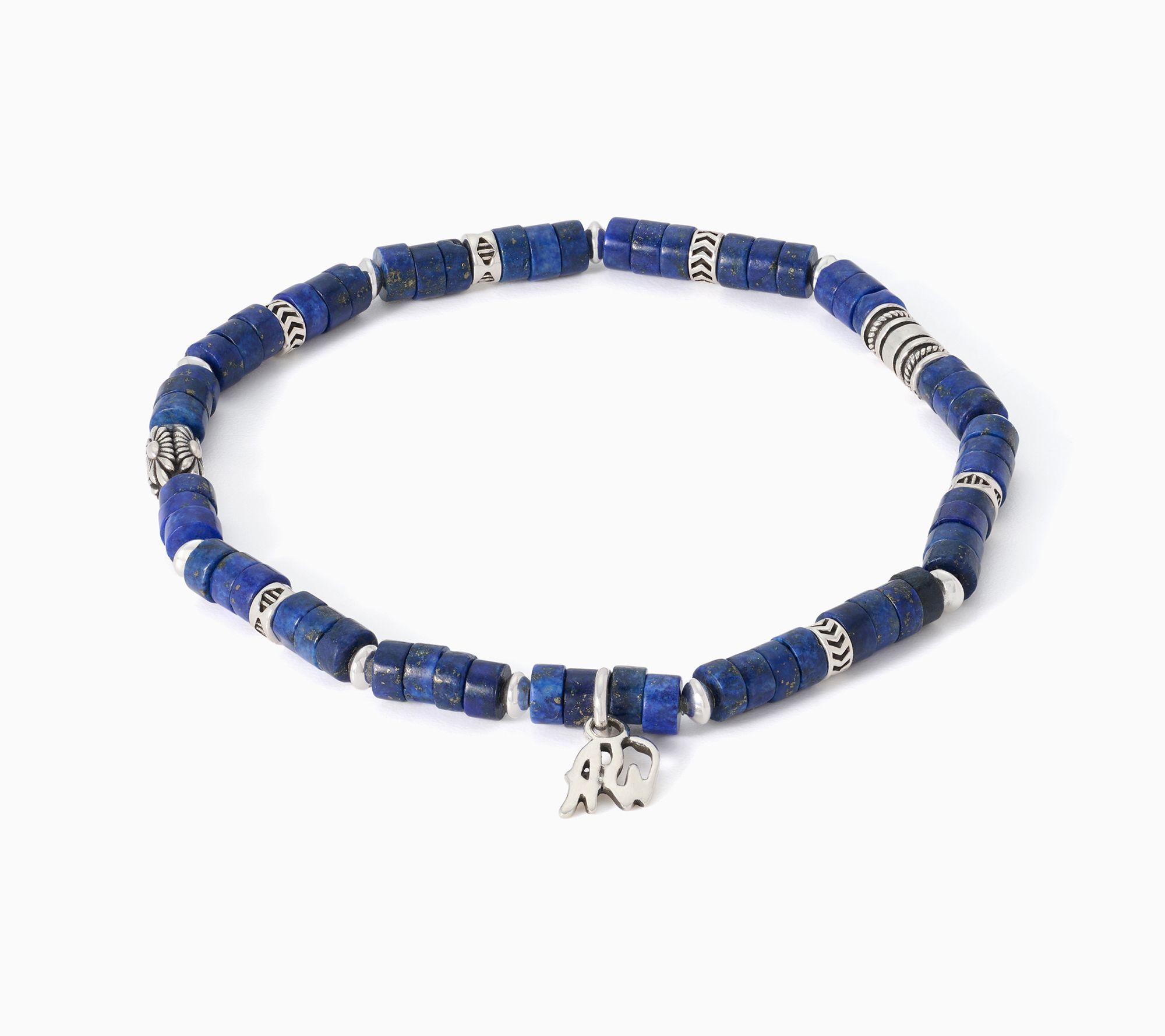 American West Sterling Heishi Gemstone Stretch Bracelet