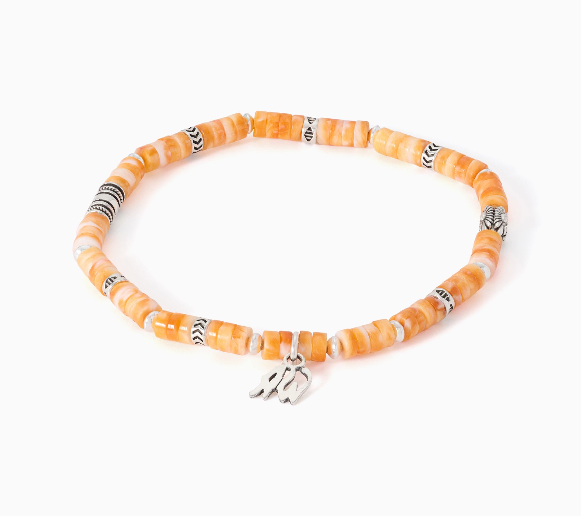 American West Sterling Heishi Gemstone Stretch Bracelet