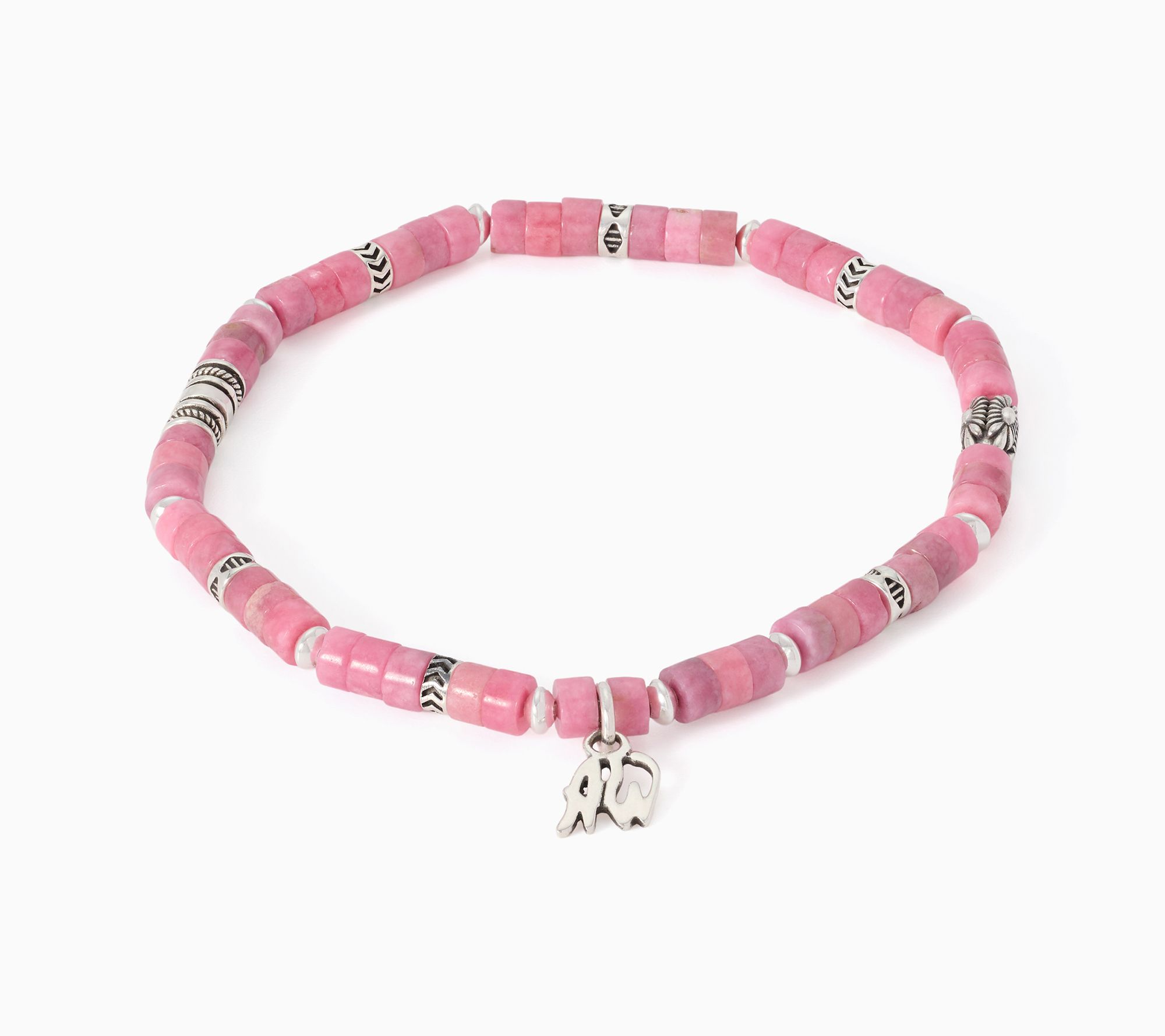 American West Sterling Heishi Gemstone Stretch Bracelet