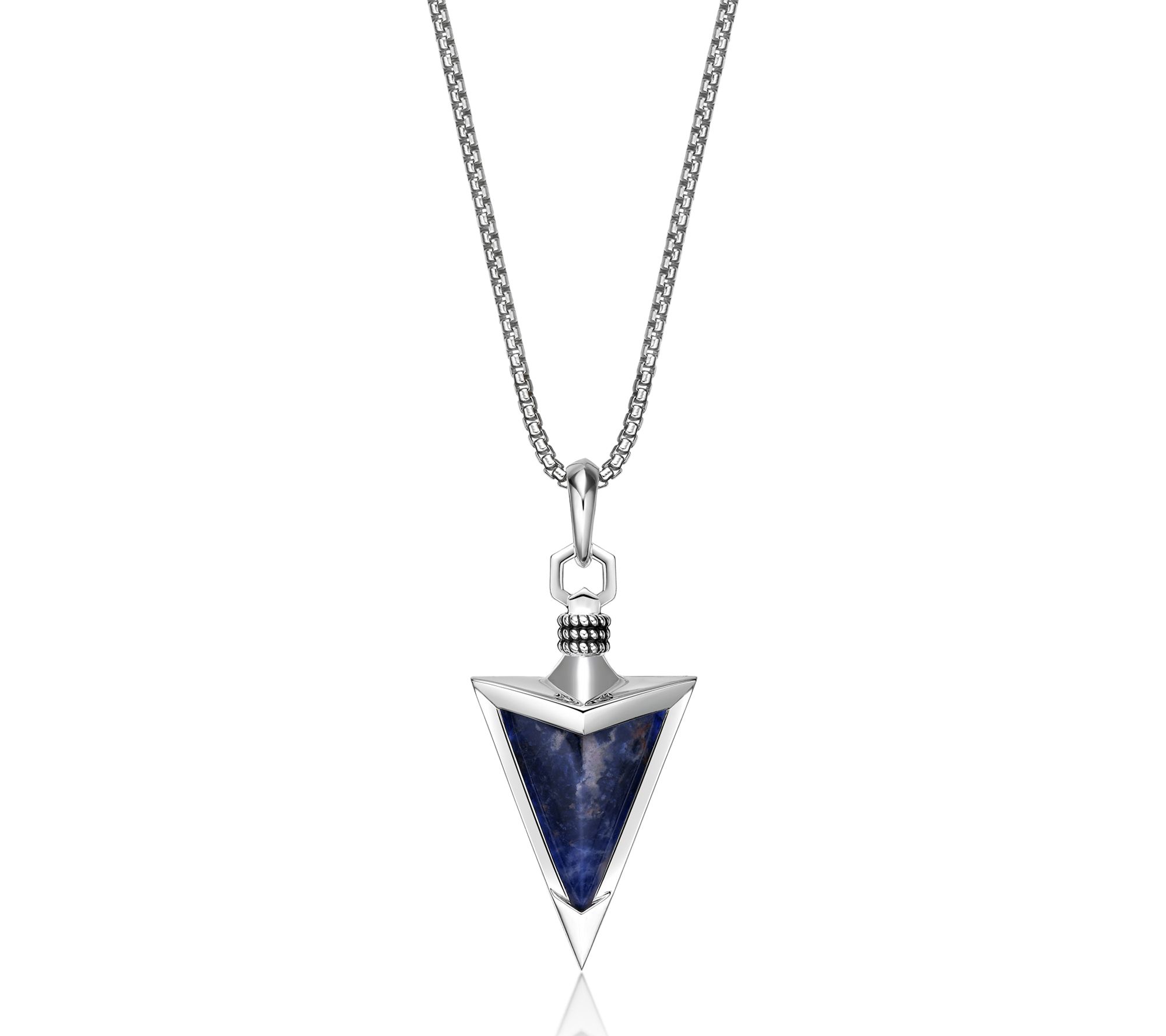 LYNX Men's Sterling Silver Lapis Pendant w/ Chain