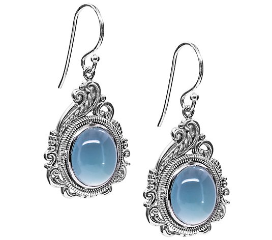 Artisan Crafted Sterling Silver Blue Calcedony Earrings