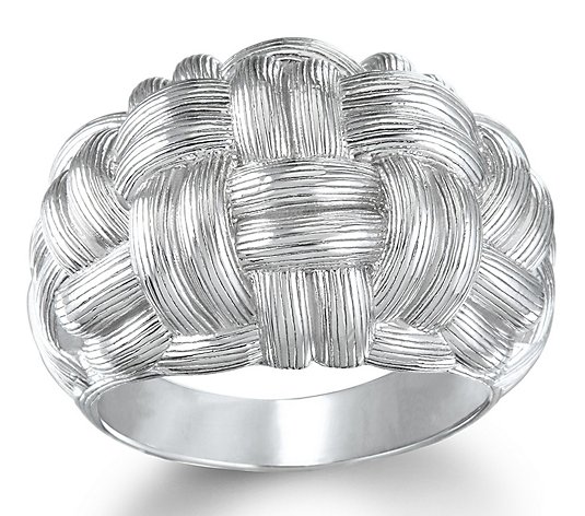 Ariva Sterling Silver Basket Weave Textured Ring