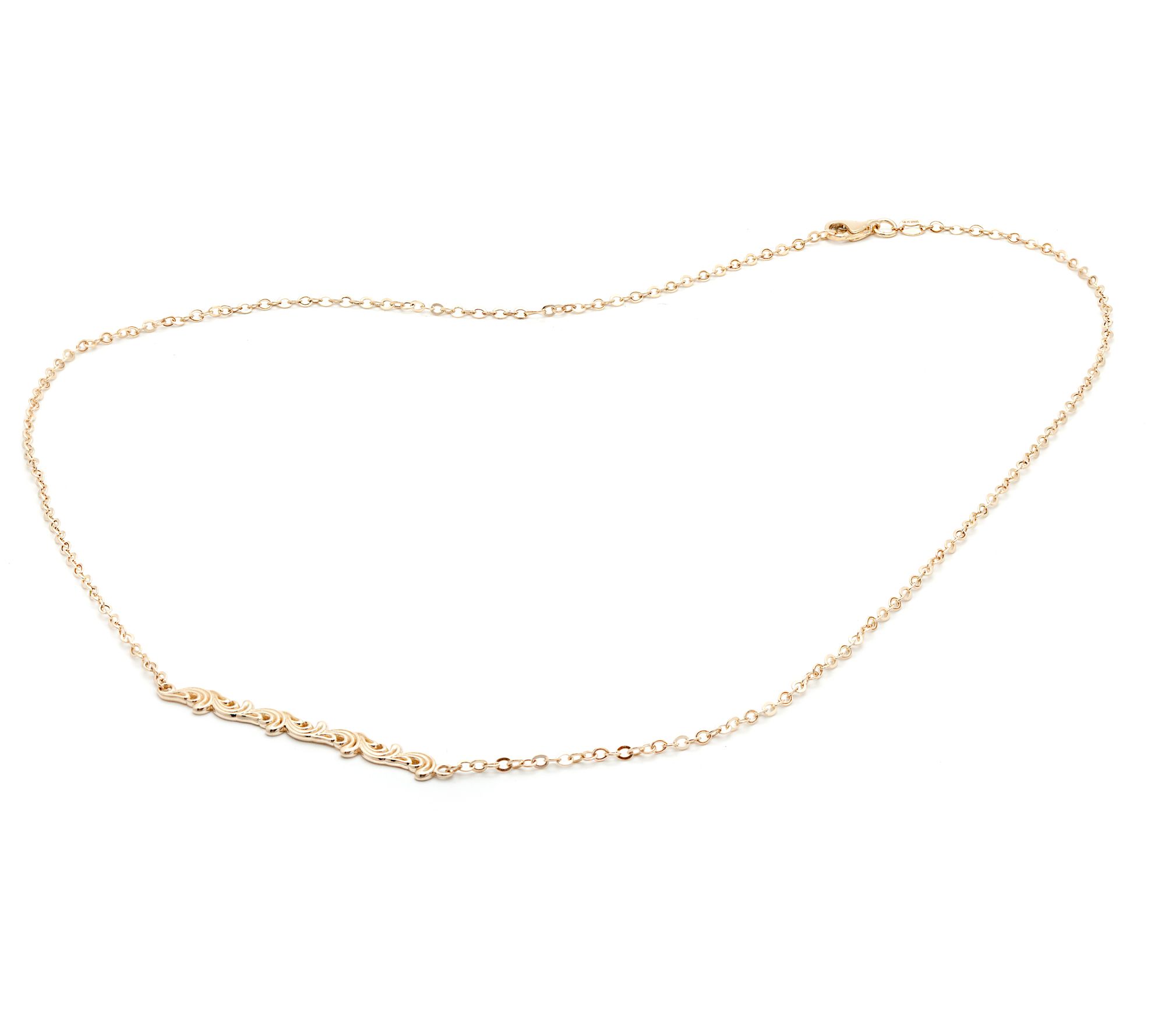 Adi Paz 14K Gold Lace Bar Necklace - QVC.com