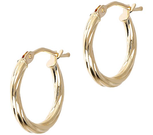 EternaGold 5/8" Round Twisted Hoop Earrings, 14K Gold