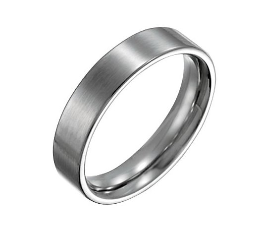 Steel by Design Men's 5mm Flat Brushed Ring