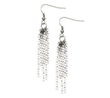 Stainless Steel Multi-Strand Box Chain Dangle Earrings - Page 1 — QVC.com