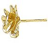 Polished Flower w/ Diamond Accent Stud Earrings, 14K Gold, 2 of 2