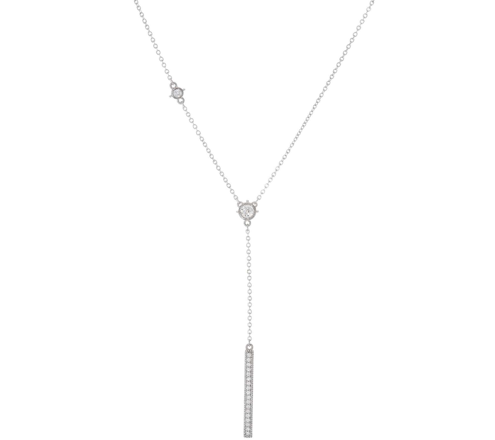 Judith Ripka Sterling 8/10 cttw Diamonique Bar Necklace - QVC.com