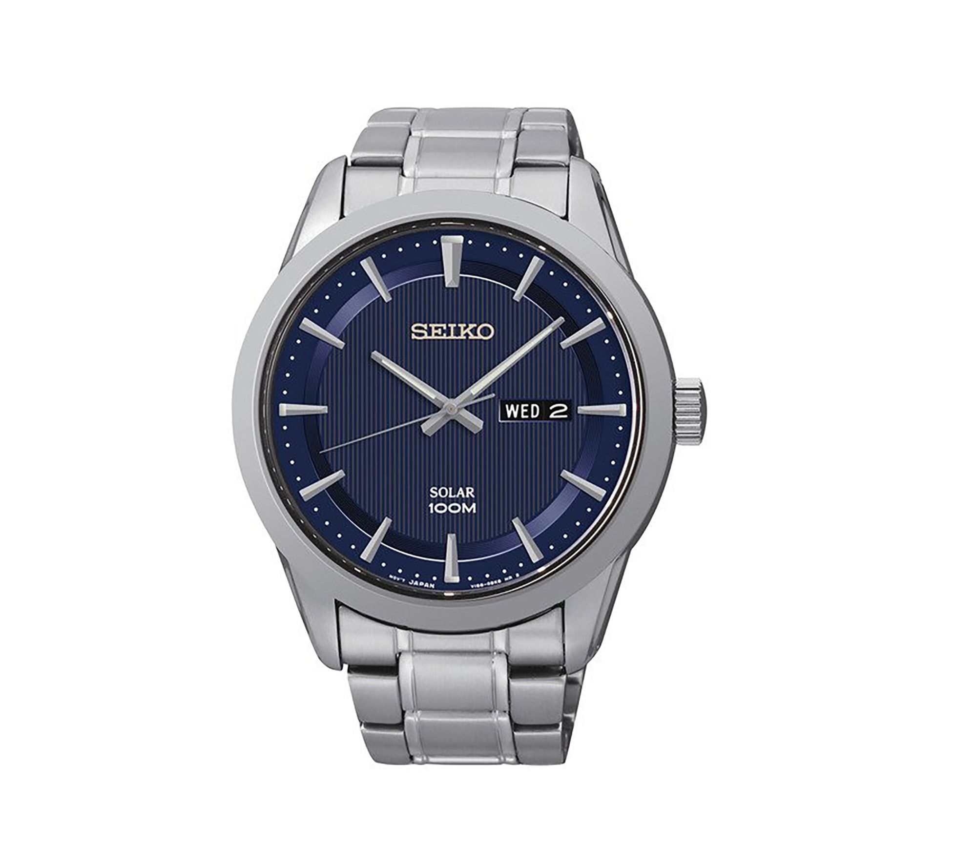 Seiko Men's Blue Dial Stainless Watch w/ Date - QVC.com