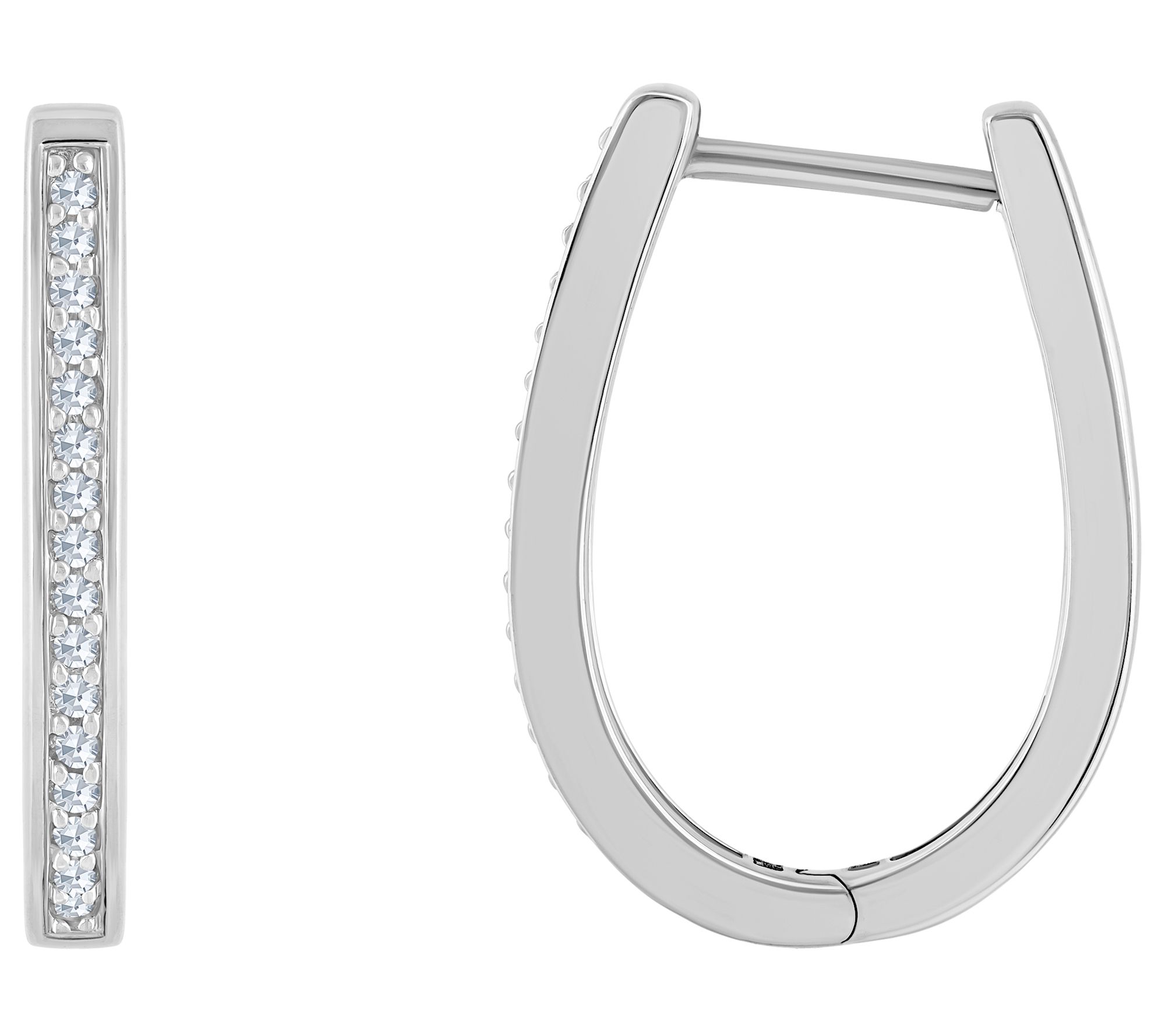 Affinity 0.10 cttw Diamond 1" Hinged Hoop Earrings, 14K Gold