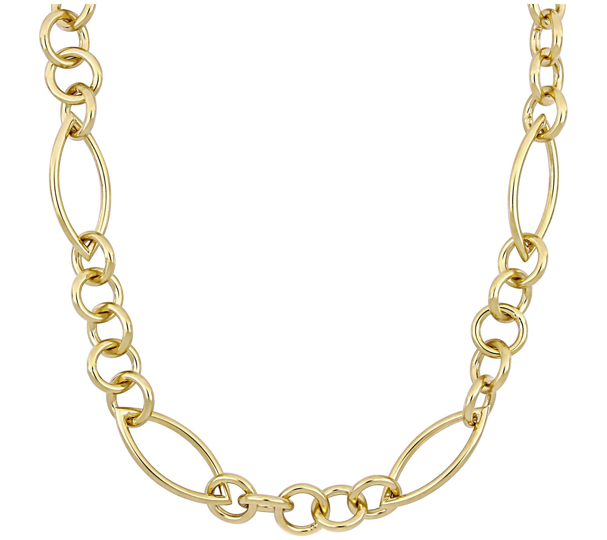 18K Gold Plated Sterling Silver 18" Fancy Li nk Necklace