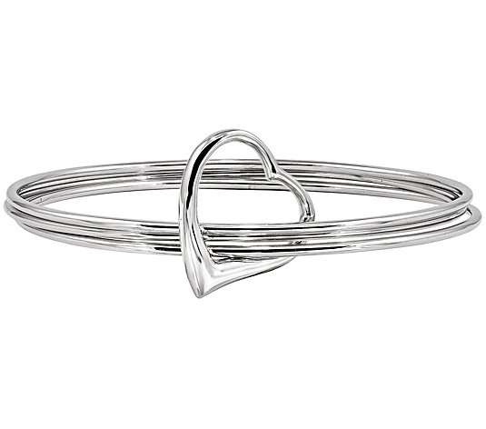 Sterling 3 Bangles with Heart Bangle, 18.9g