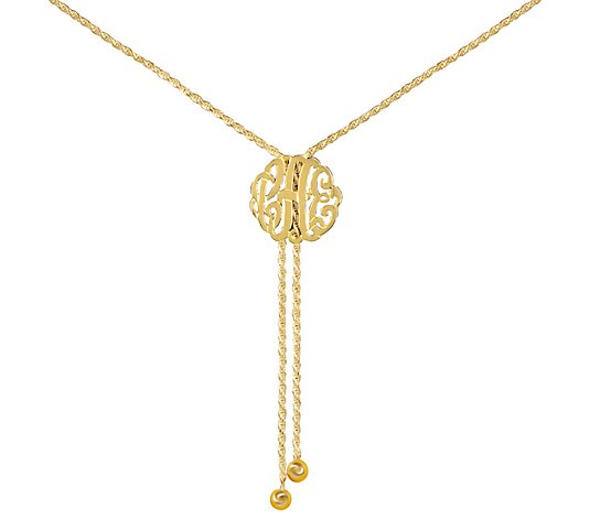 Personalized 24K-Plated Sterling Monogram Lariat Necklace