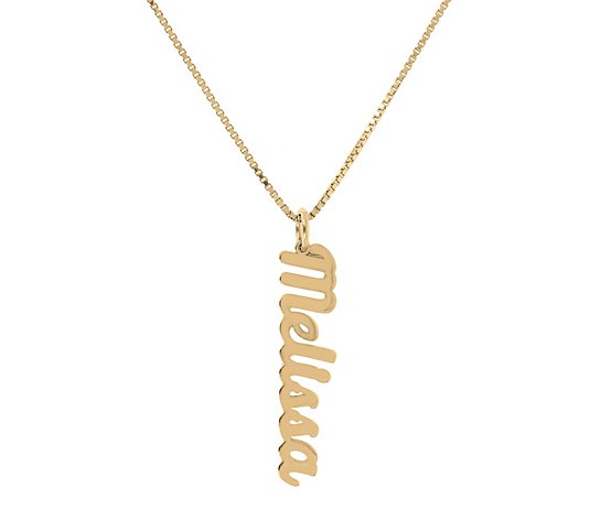Veronese 18K Clad Personalized Vertical Pend ant w/ Chain