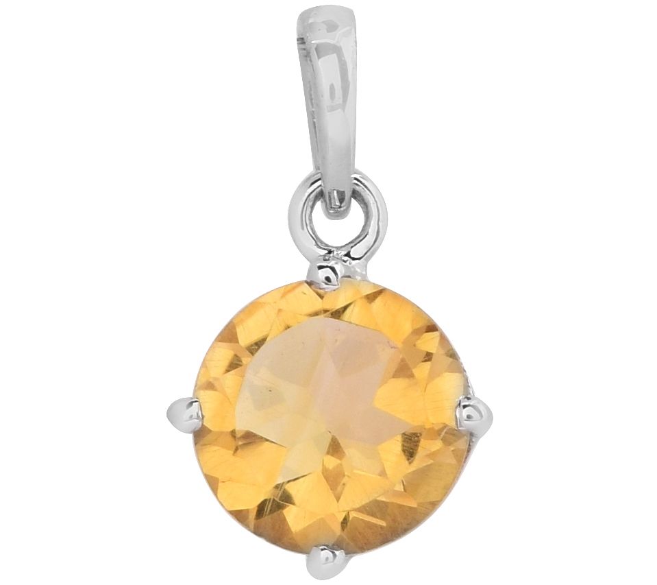 Sterling Silver 2.50 cttw Citrine Pendant