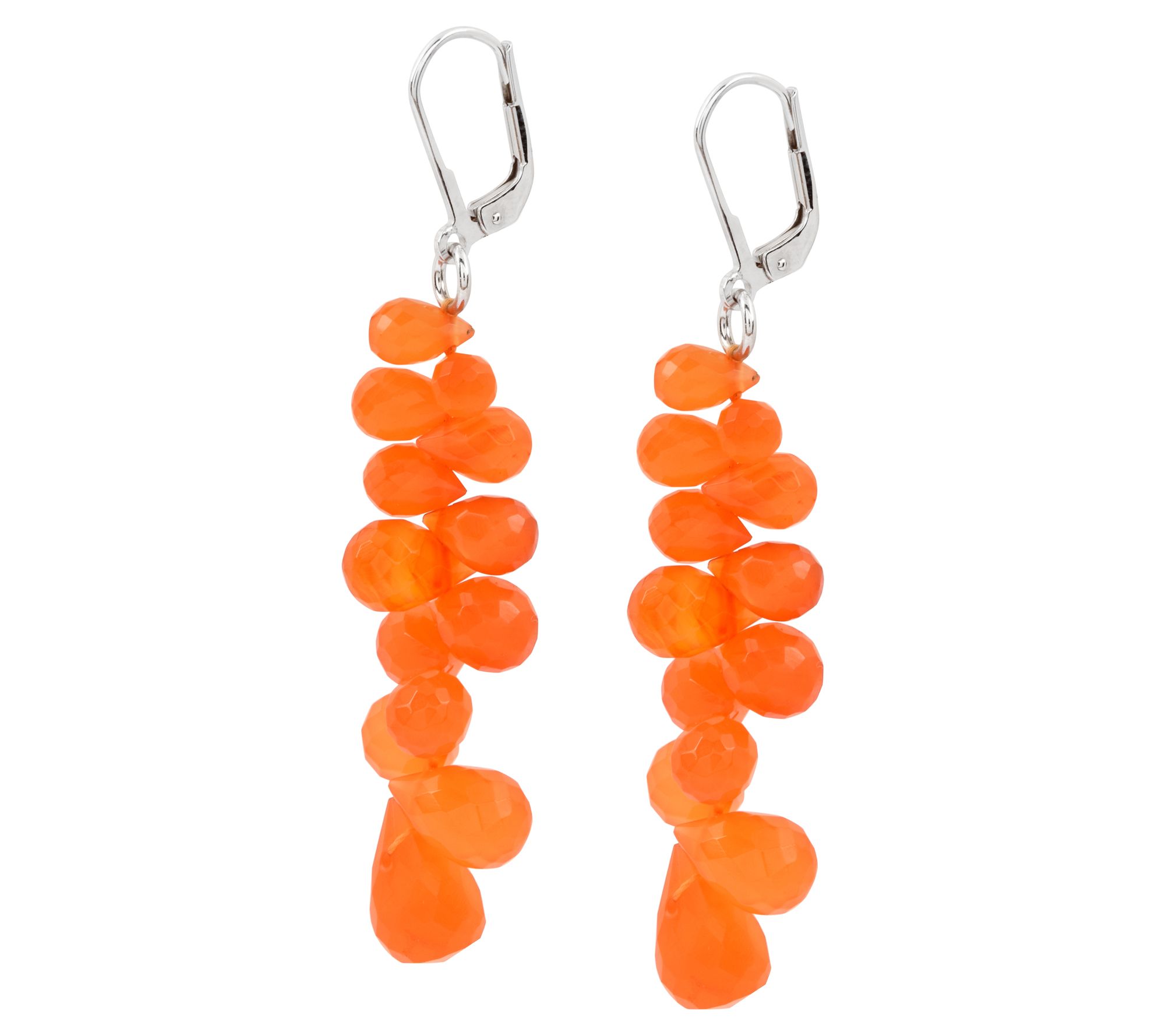 Affinity Gems Carnelian Gemstone Beaded Lever Back Earrings