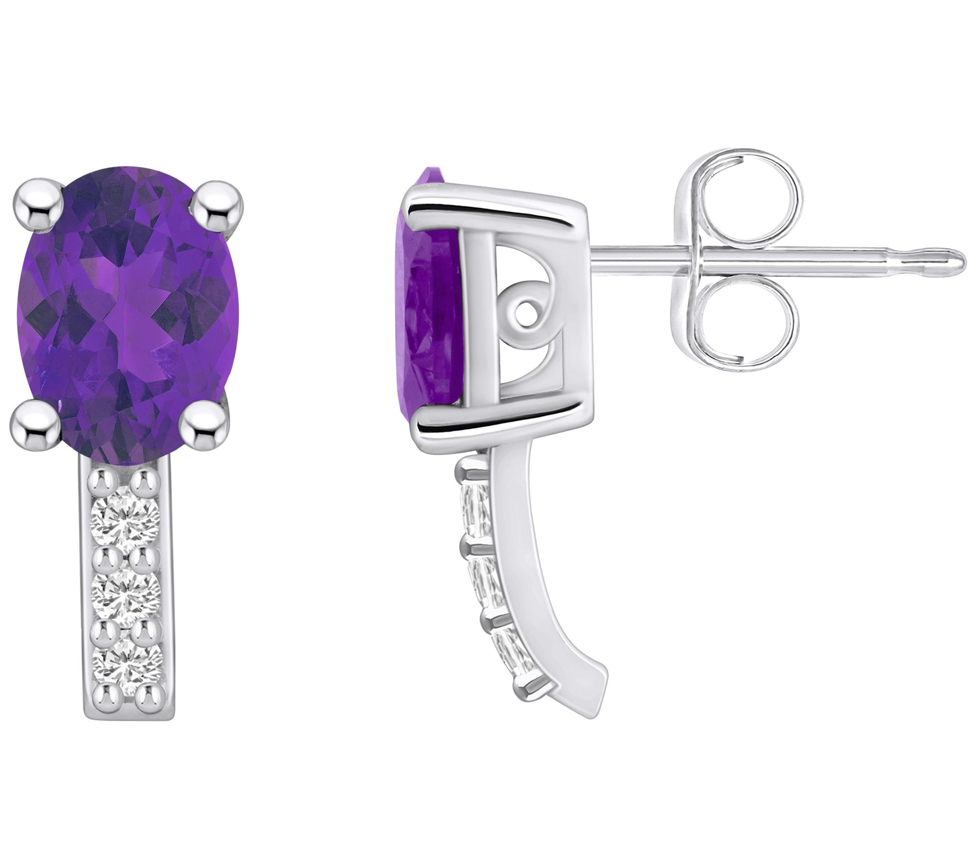 Affinity Gems Gemstone & Diamond Earrings,14K White Gold
