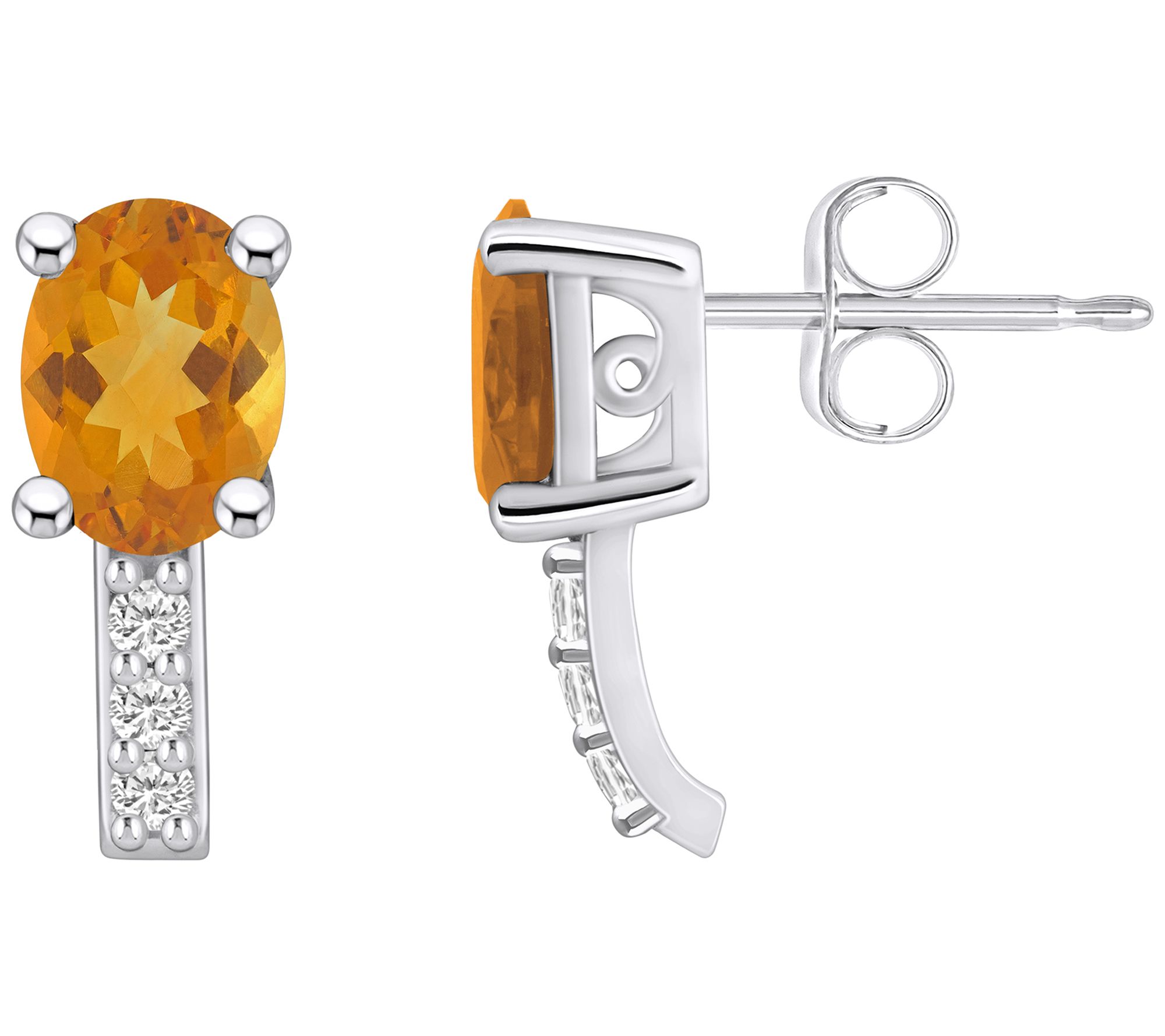 Affinity Gems Gemstone & Diamond Earrings,14K White Gold