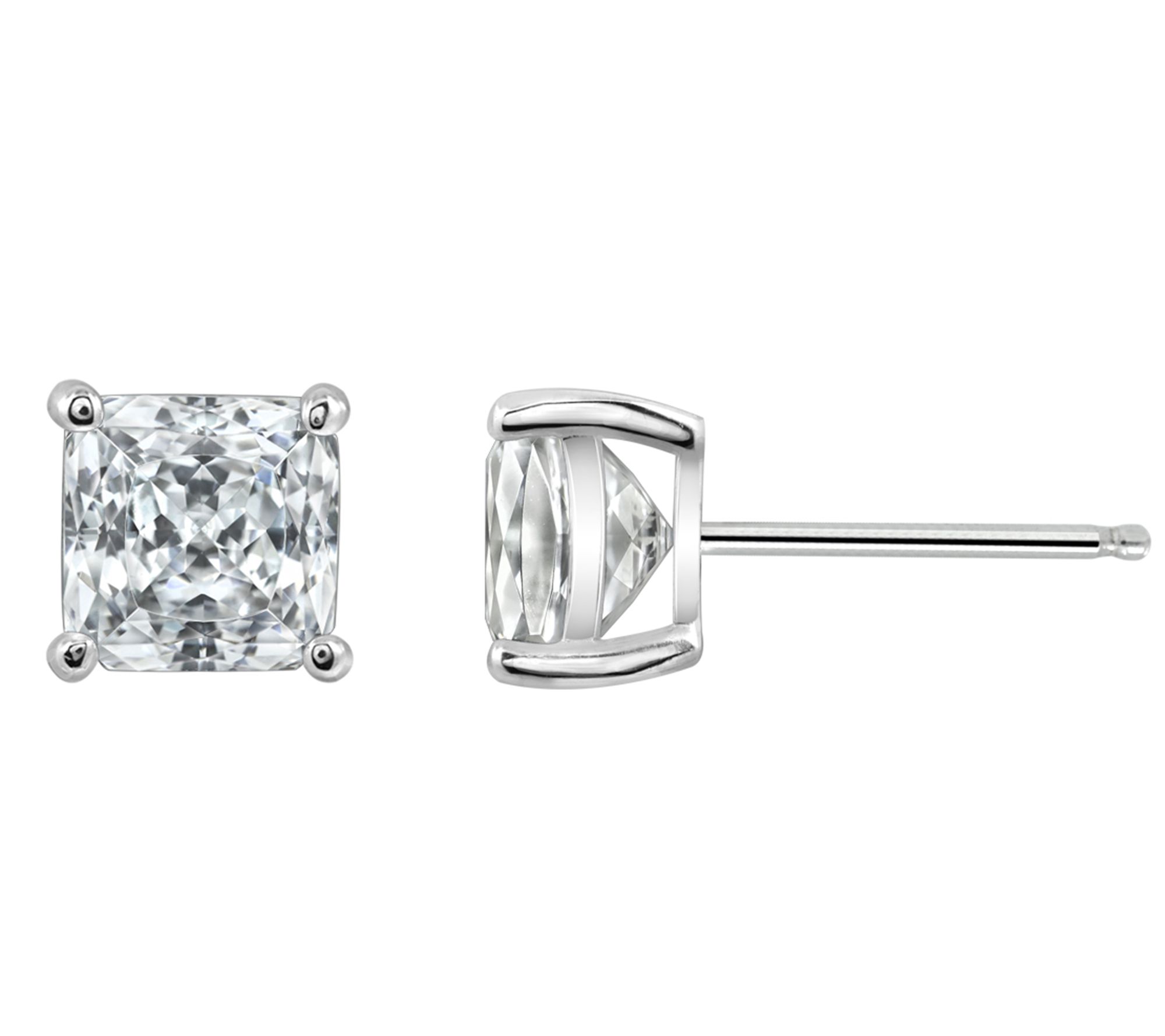 Diamonique 35th Anniversary 3.00 cttw Square Cu t Stud Earring - QVC.com