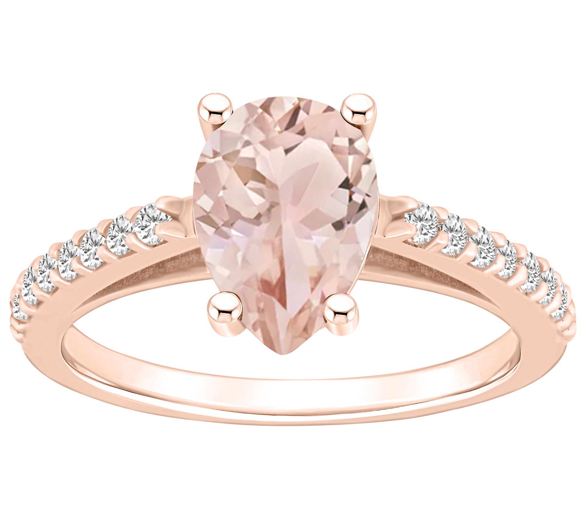 Affinity Gems 1.60 cttw Morganite & Diamond Ring, 14K Gold