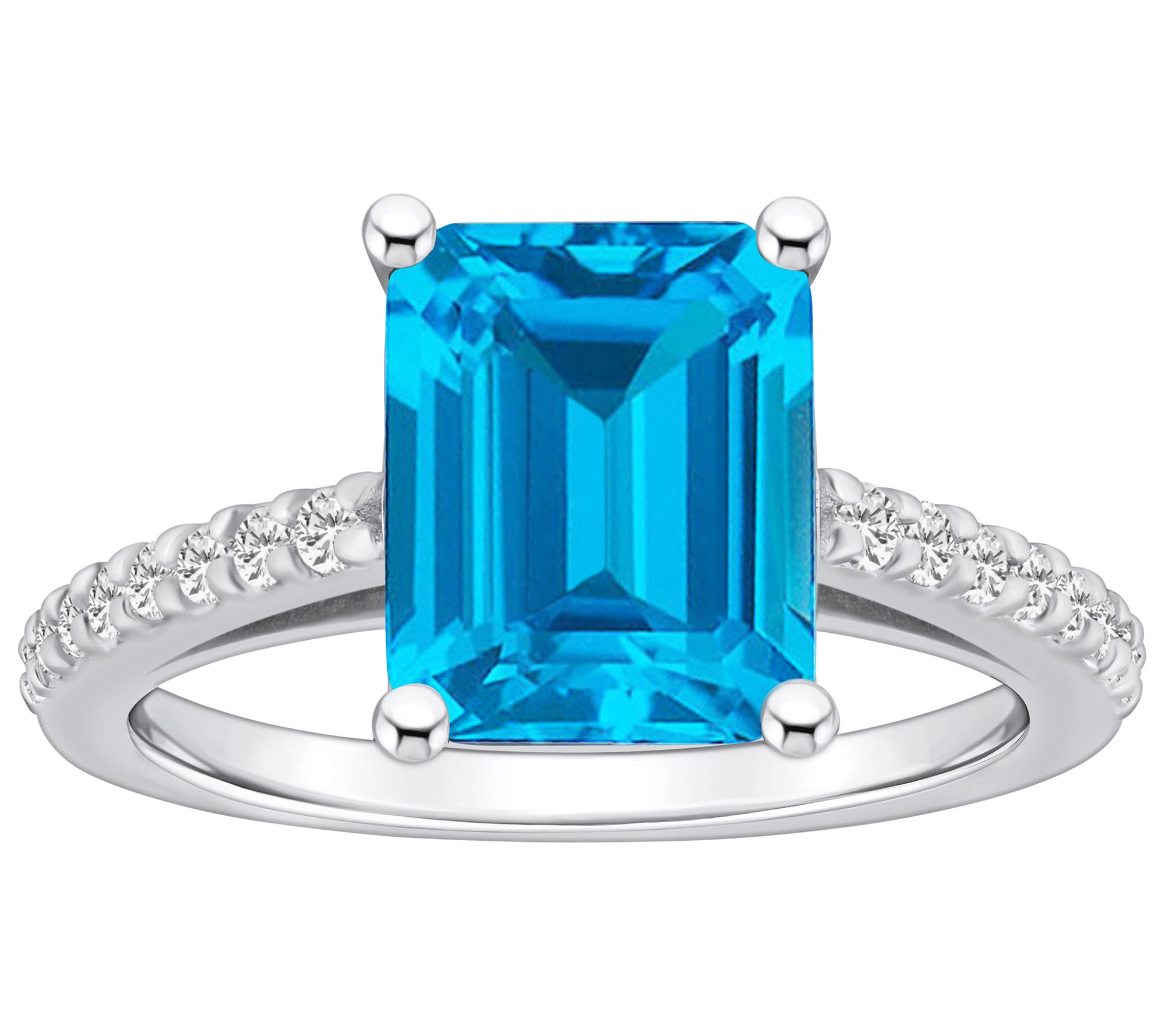 Affinity Gems Gemstone & Diamond Ring, 14K White Gold
