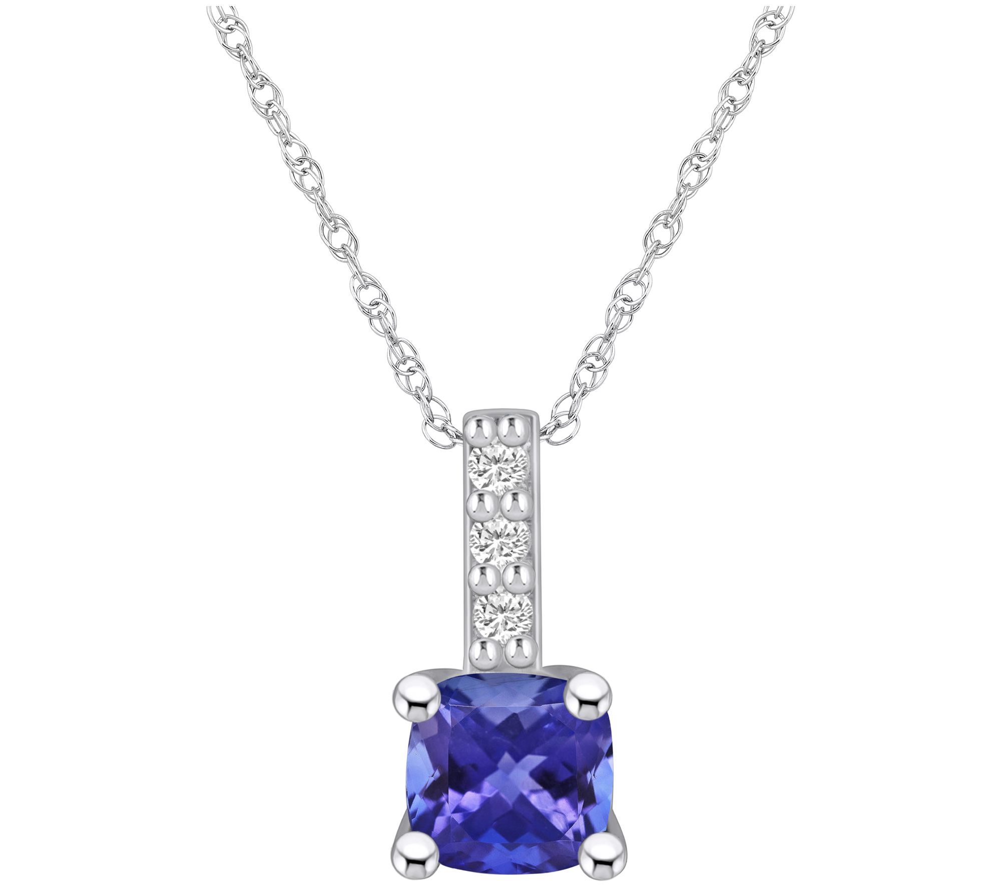 Affinity Gems 14K Gold Tanzanite & Diamond Acce nt Pendant