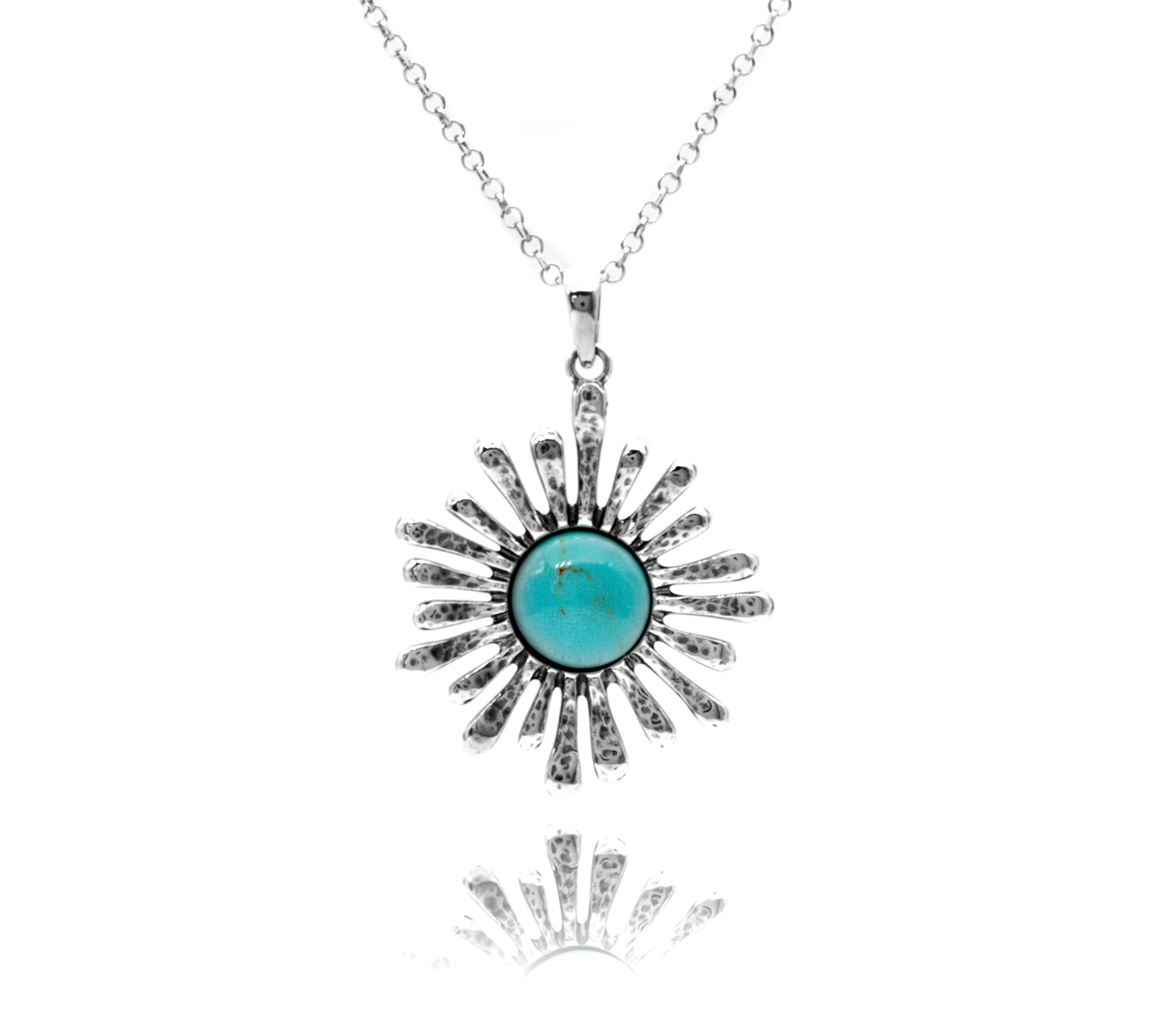 Or Paz Sterling Silver Sun Ray Gemstone Pendant w/ Chain