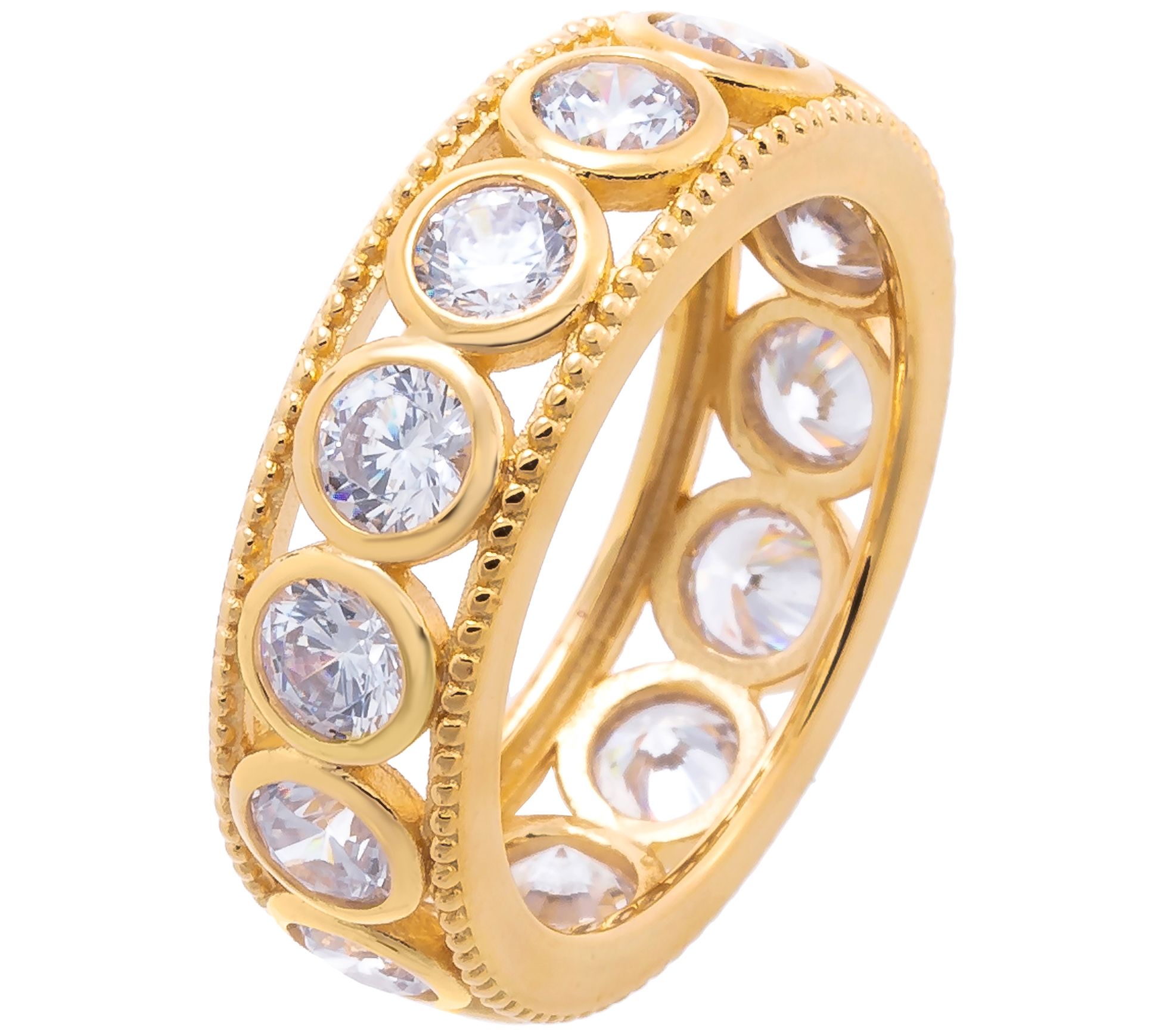 Diamonique 3.25 cttw Eternity Band Ring, Sterling SIlver