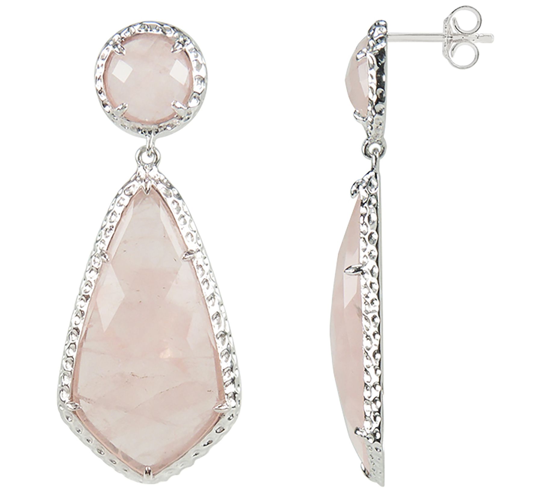 Affinity Gems Rose Quartz Drop Earrings, Sterling Silver - QVC.com