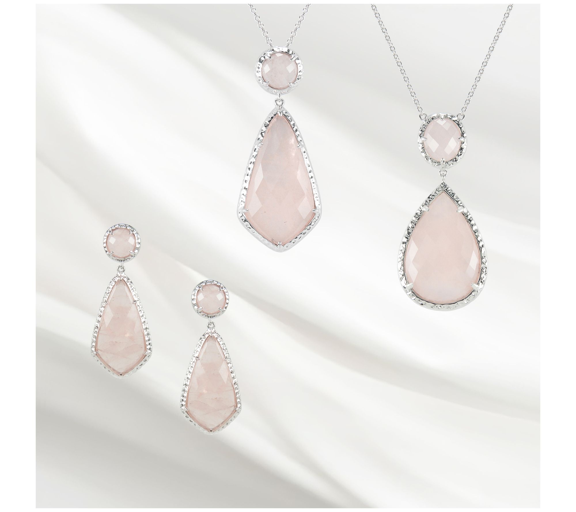 Affinity Gems Rose Quartz Drop Earrings, Sterling Silver - QVC.com