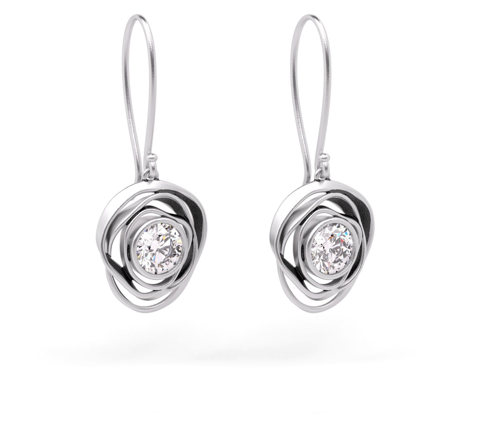 Diamonique 2.80 cttw Textured Dangle Earrings,Sterling Silver