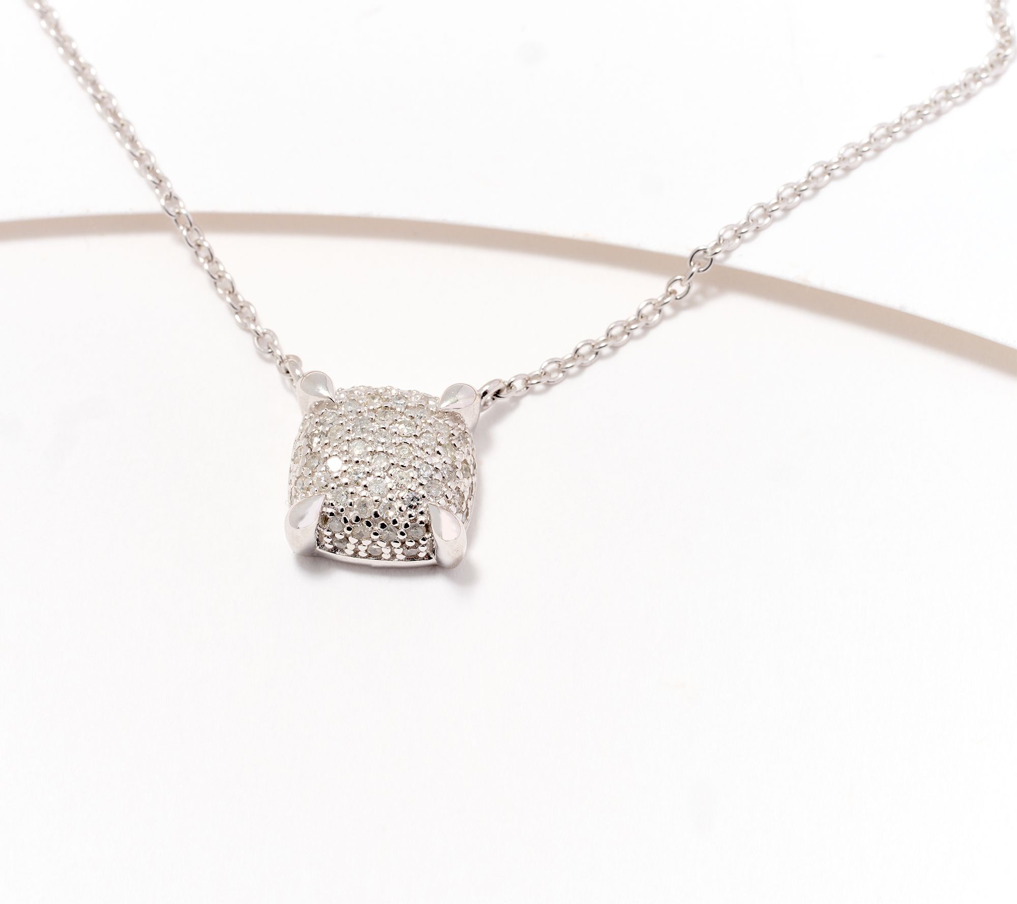 Accents by Affinity Pave Cushion Diamond .25cttw Necklace, 14K
