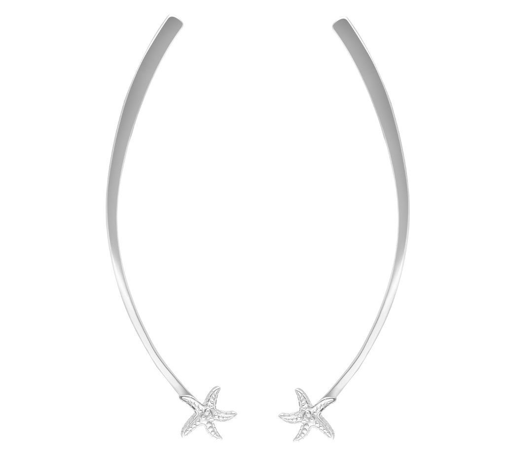Goddaughters Sterling White Topaz Starfish Dangle Earrings