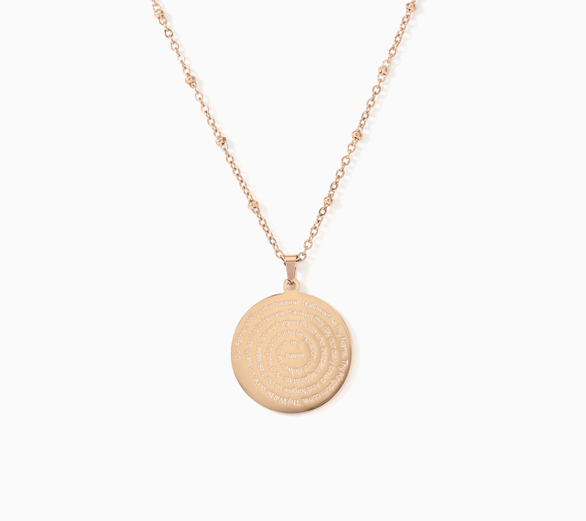 My Saint My Hero Lord's Prayer Medallion Necklace
