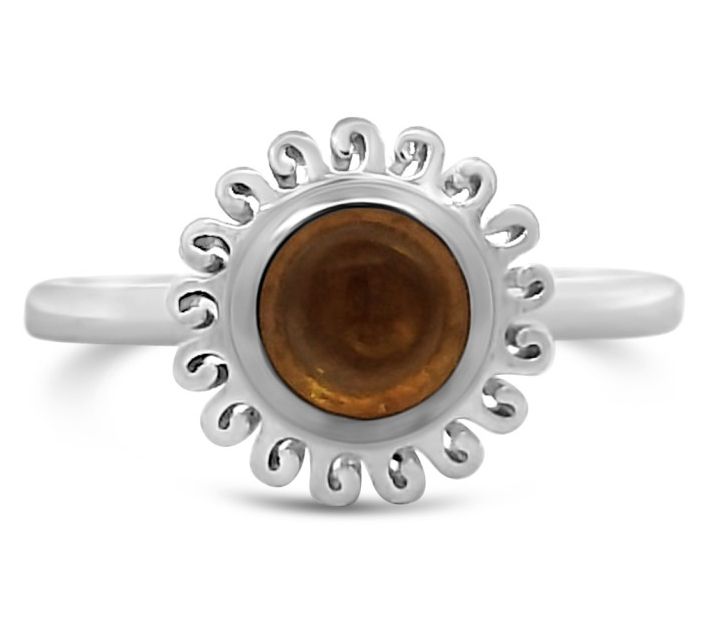 Goddaughters Sterling Silver Citrine Sun Ring