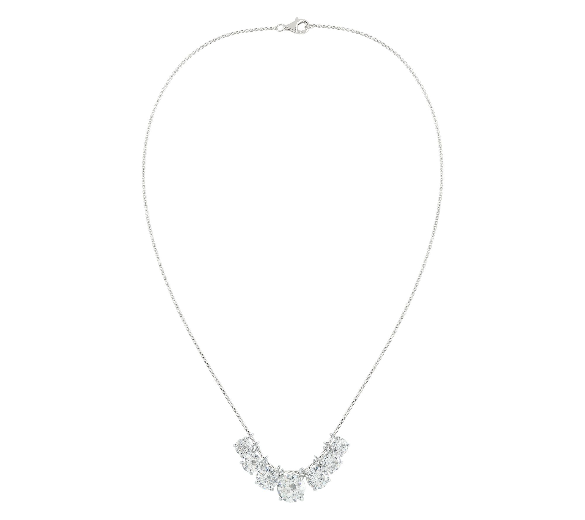 Diamonique 3.70 cttw Station Necklace, SterlingSilver